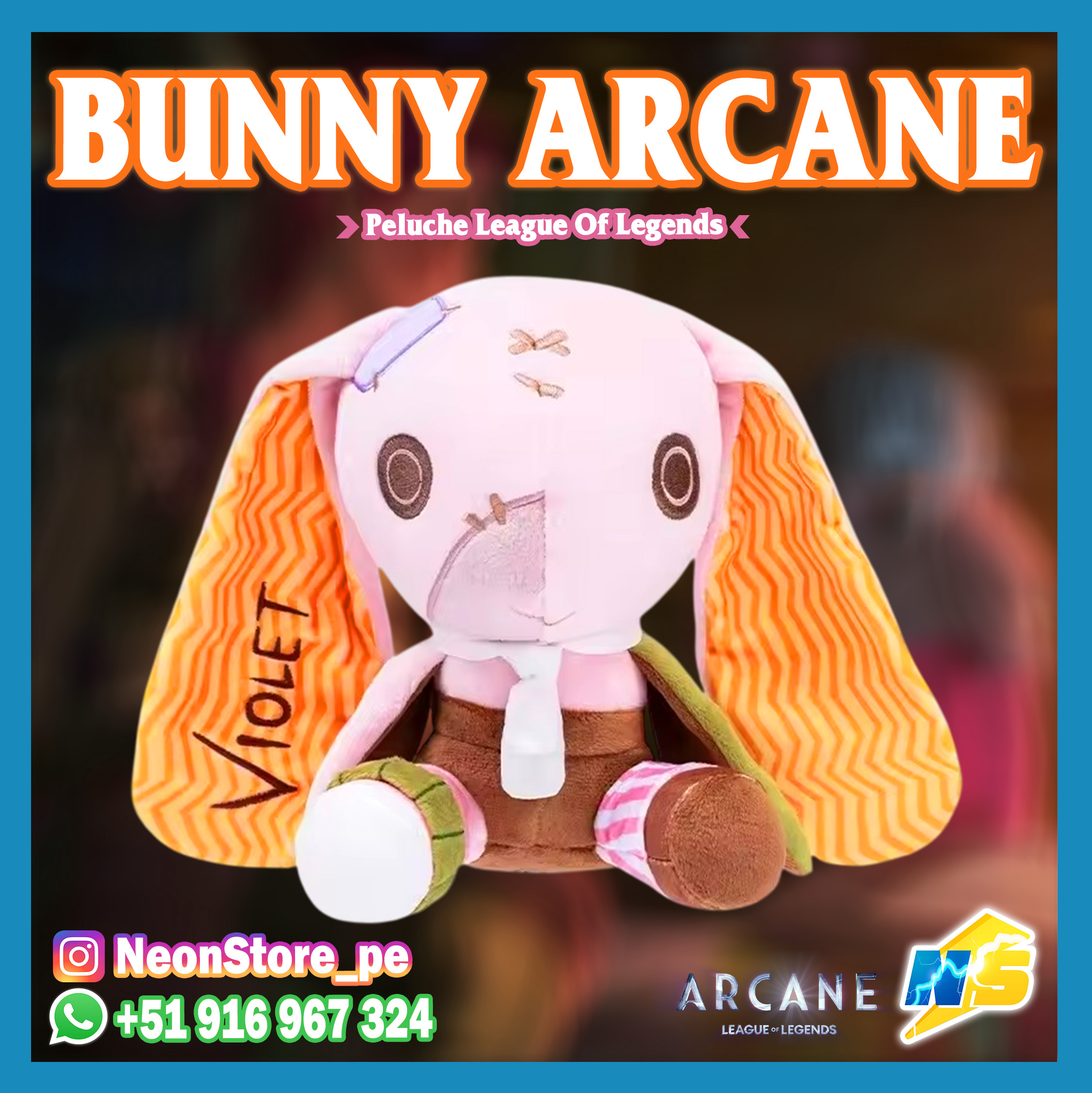⚡ Peluche Bunny ARCANE LEAGUE OF LEGENDS ⚡