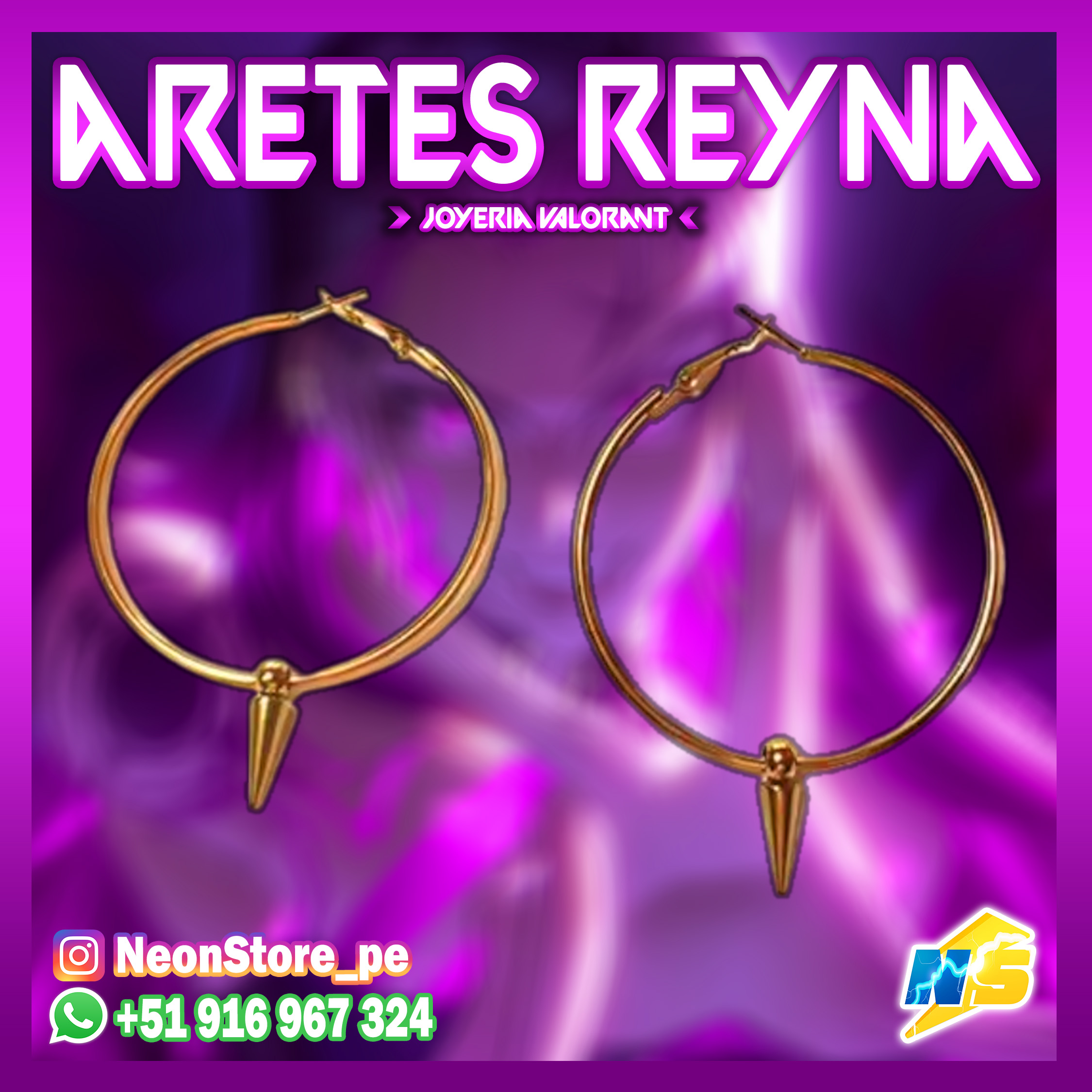 ⚡ Aretes Reyna VALORANT ⚡