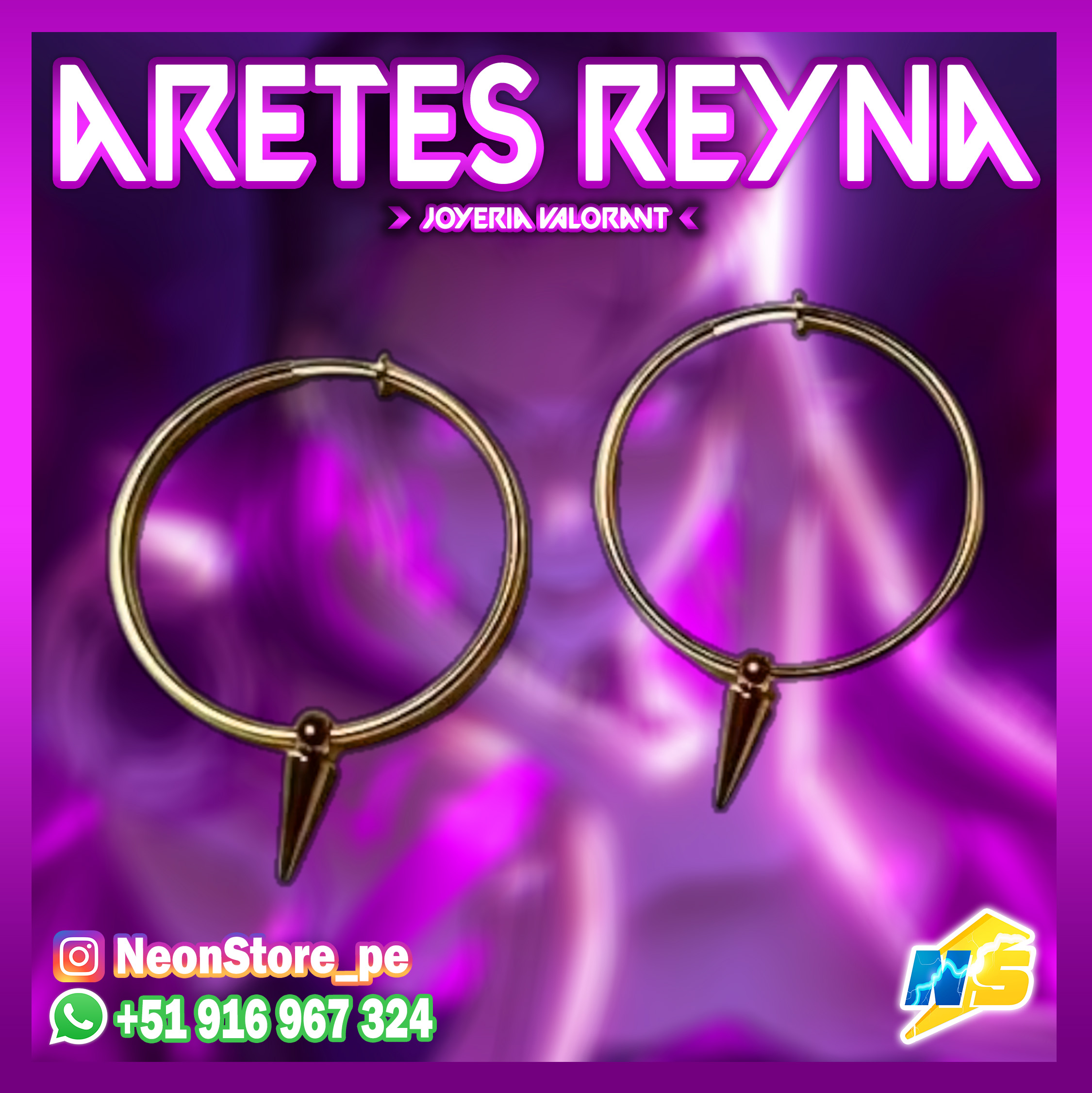 ⚡ Aretes Reyna VALORANT ⚡