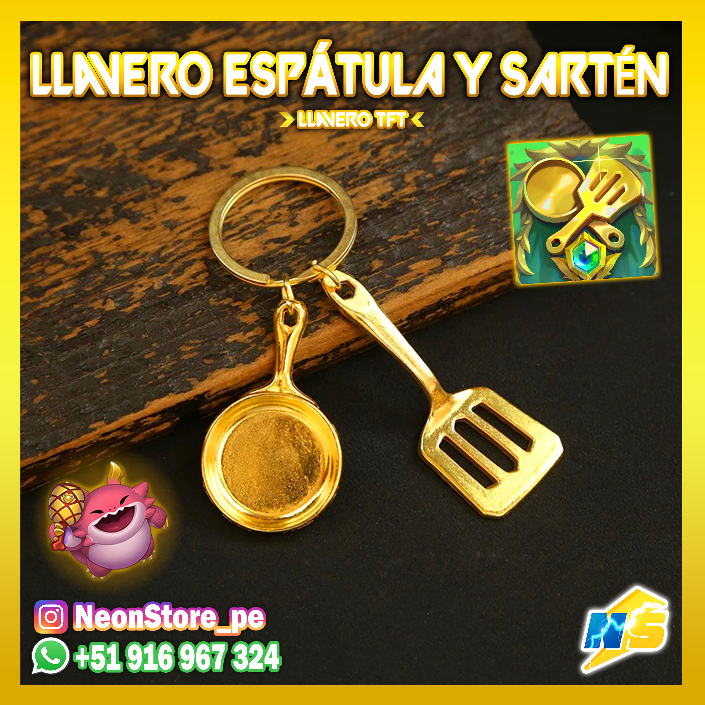⚡Llaveros PACK Espátula & Sartén TFT ⚡