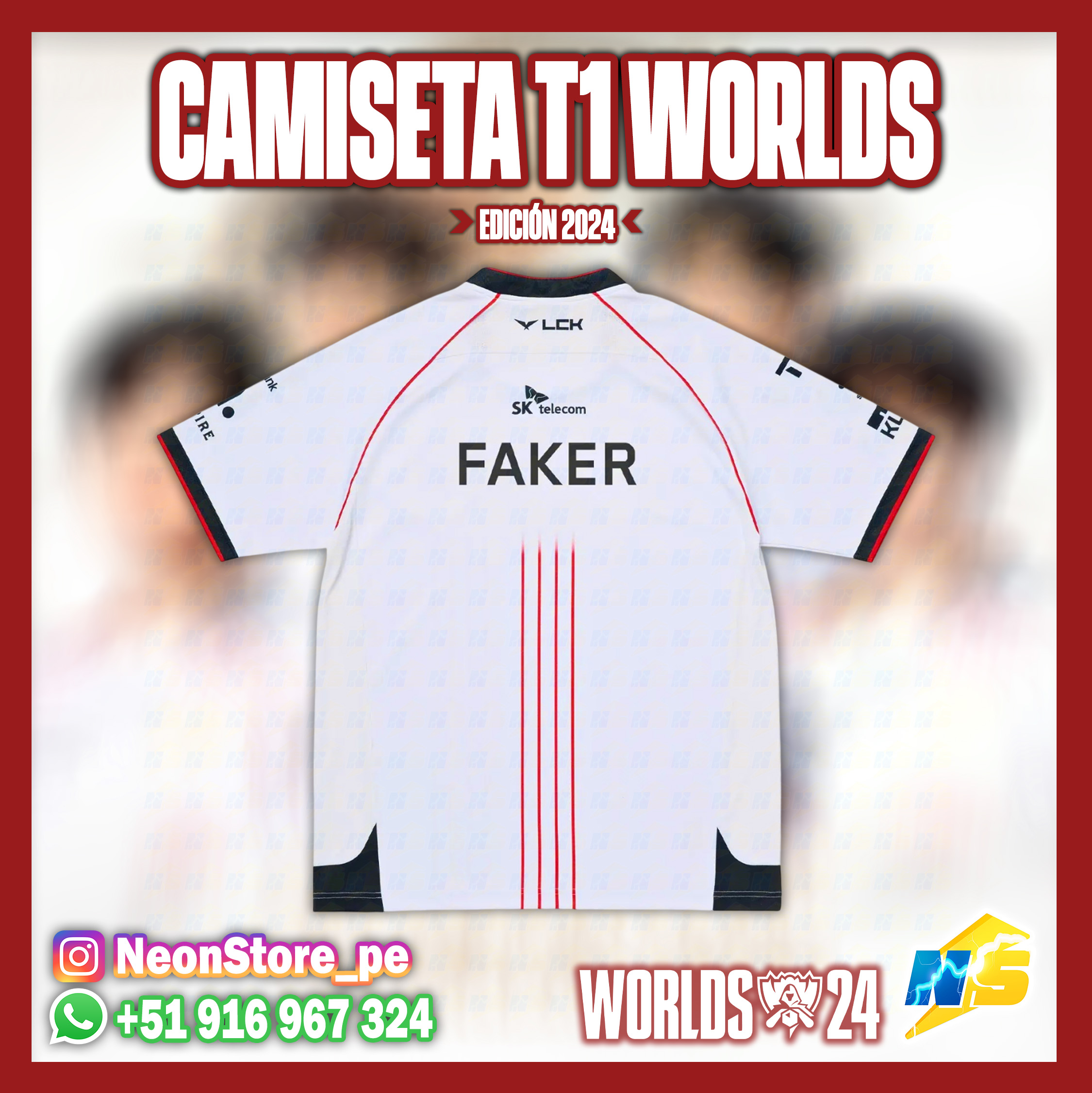 ⚡ CAMISETAS T1 WORLDS EDICIÓN 2024 - LEAGUE OF LEGENDS ⚡ - ✨100% personalizable✨