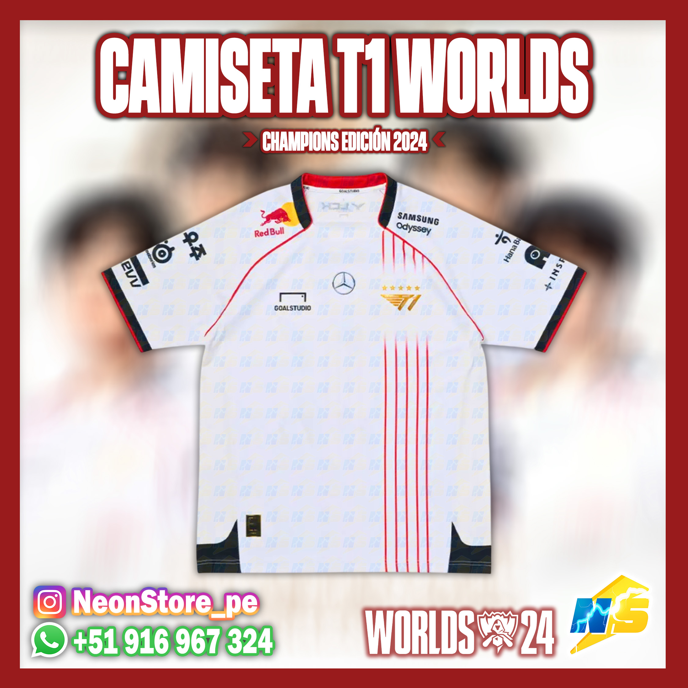 ⚡ CAMISETAS T1 WORLDS CHAMPIONS EDICIÓN 2024 - LEAGUE OF LEGENDS ⚡ - ✨100% personalizable✨
