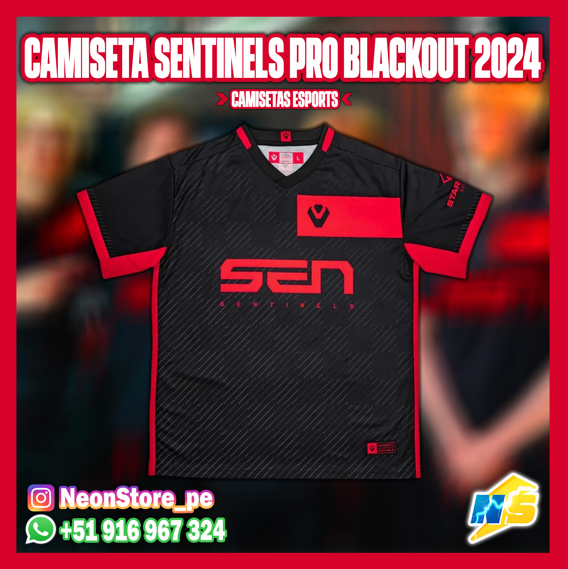 ⚡ Camiseta Sentinels Pro Blackout 2024 ⚡ - ✨100% personalizable✨