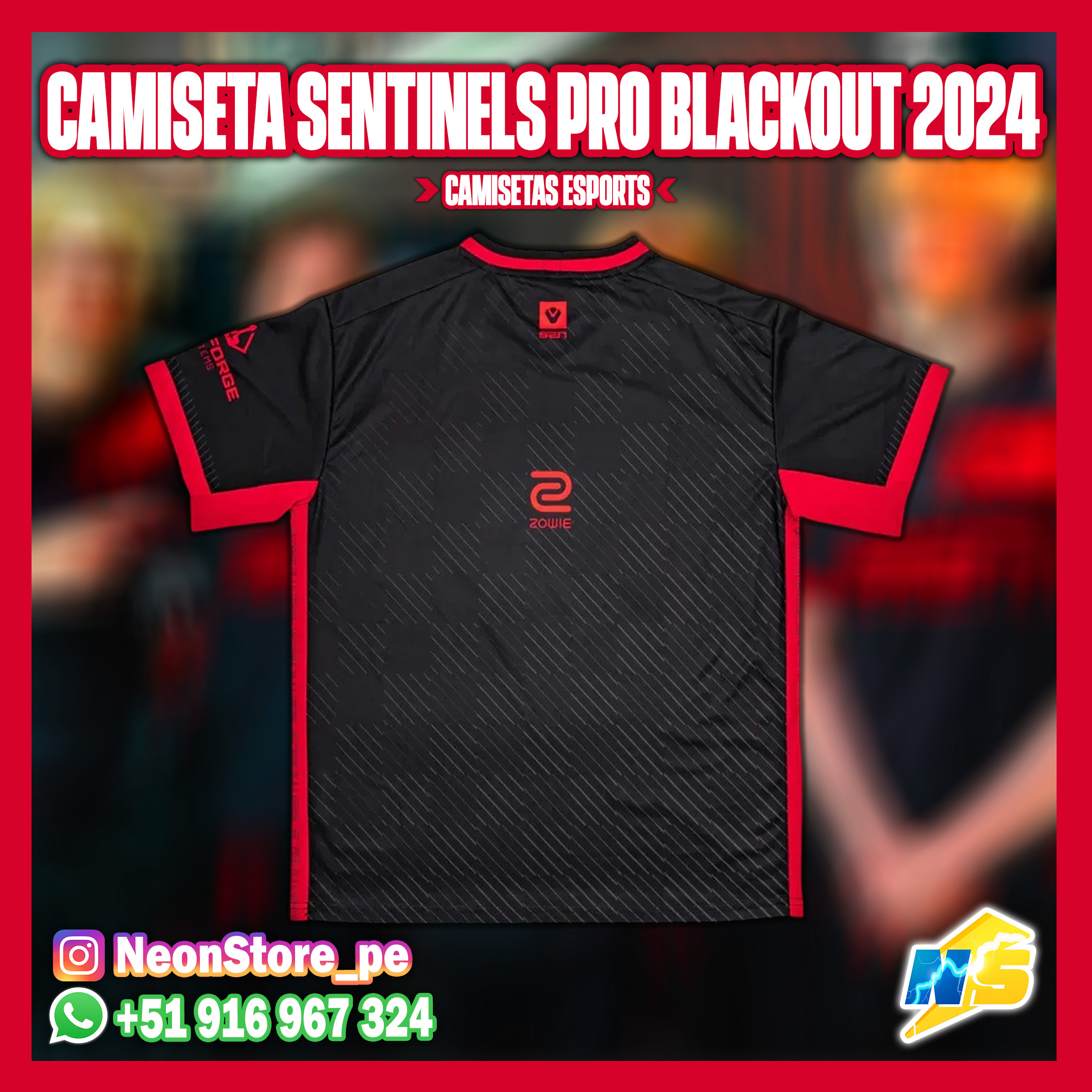 ⚡ Camiseta Sentinels Pro Blackout 2024 ⚡ - ✨100% personalizable✨