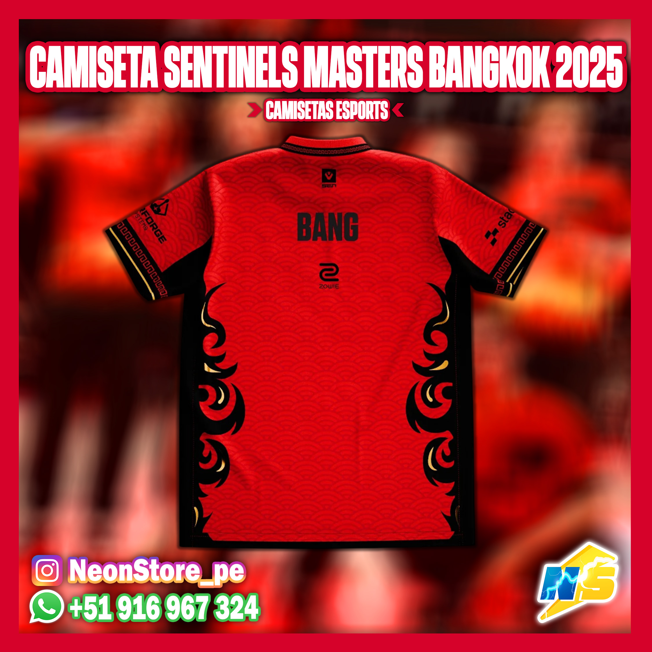 ⚡ Camiseta Sentinels Masters Bangkok 2025 ⚡ - ✨100% personalizable✨