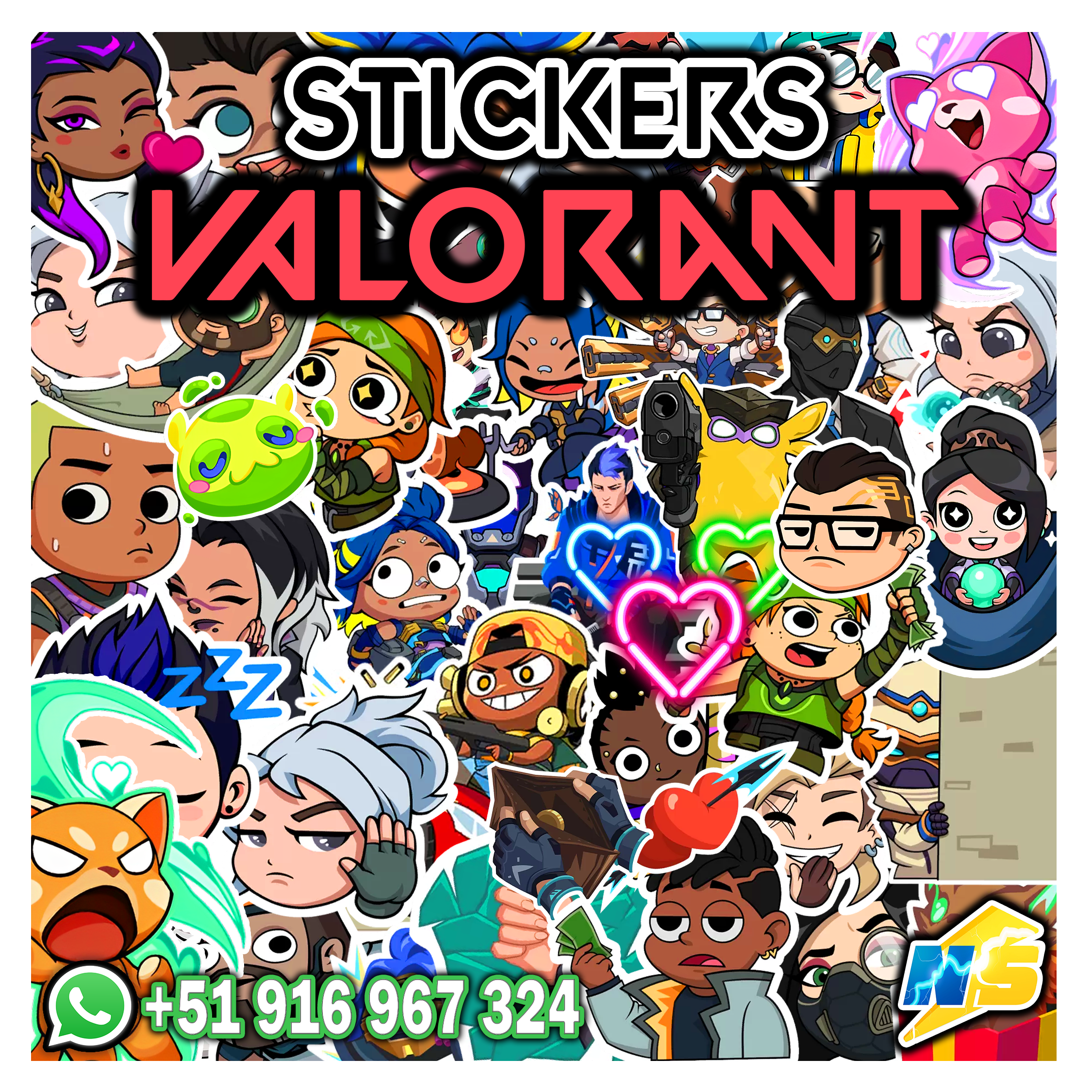⚡ PACK de Stickers VALORANT - NeonStore ⚡