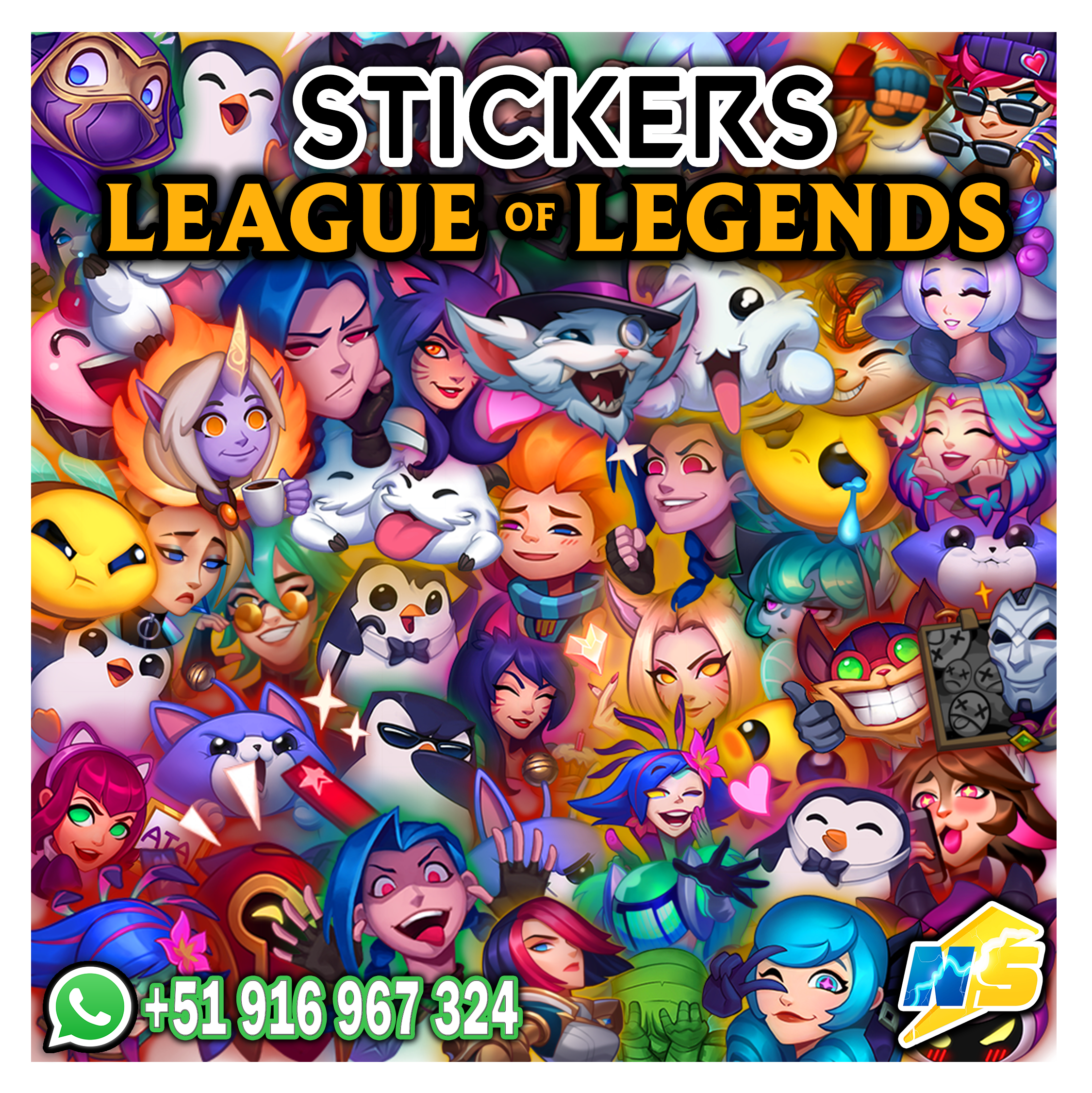 ⚡ PACK de Stickers LOL - NeonStore ⚡