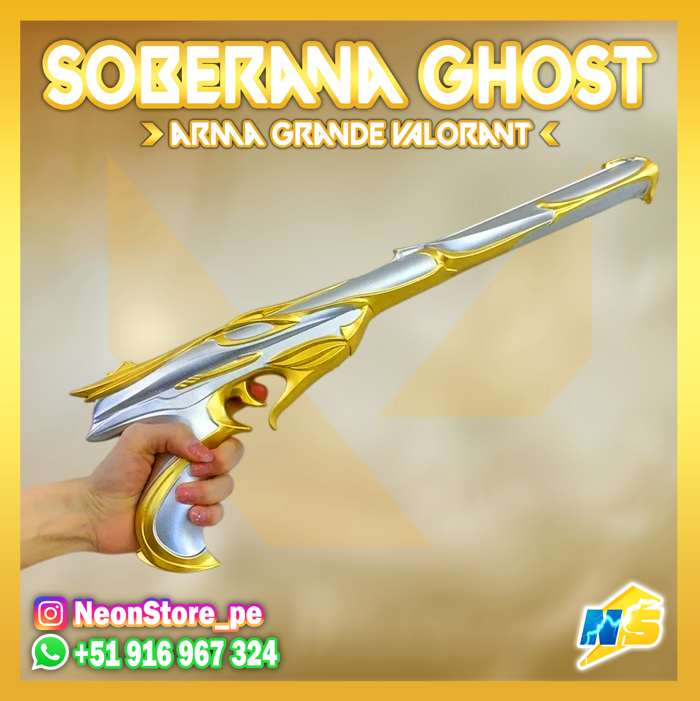 ⚡ Soberana Ghost ARMA DECORATIVA VALORANT ⚡