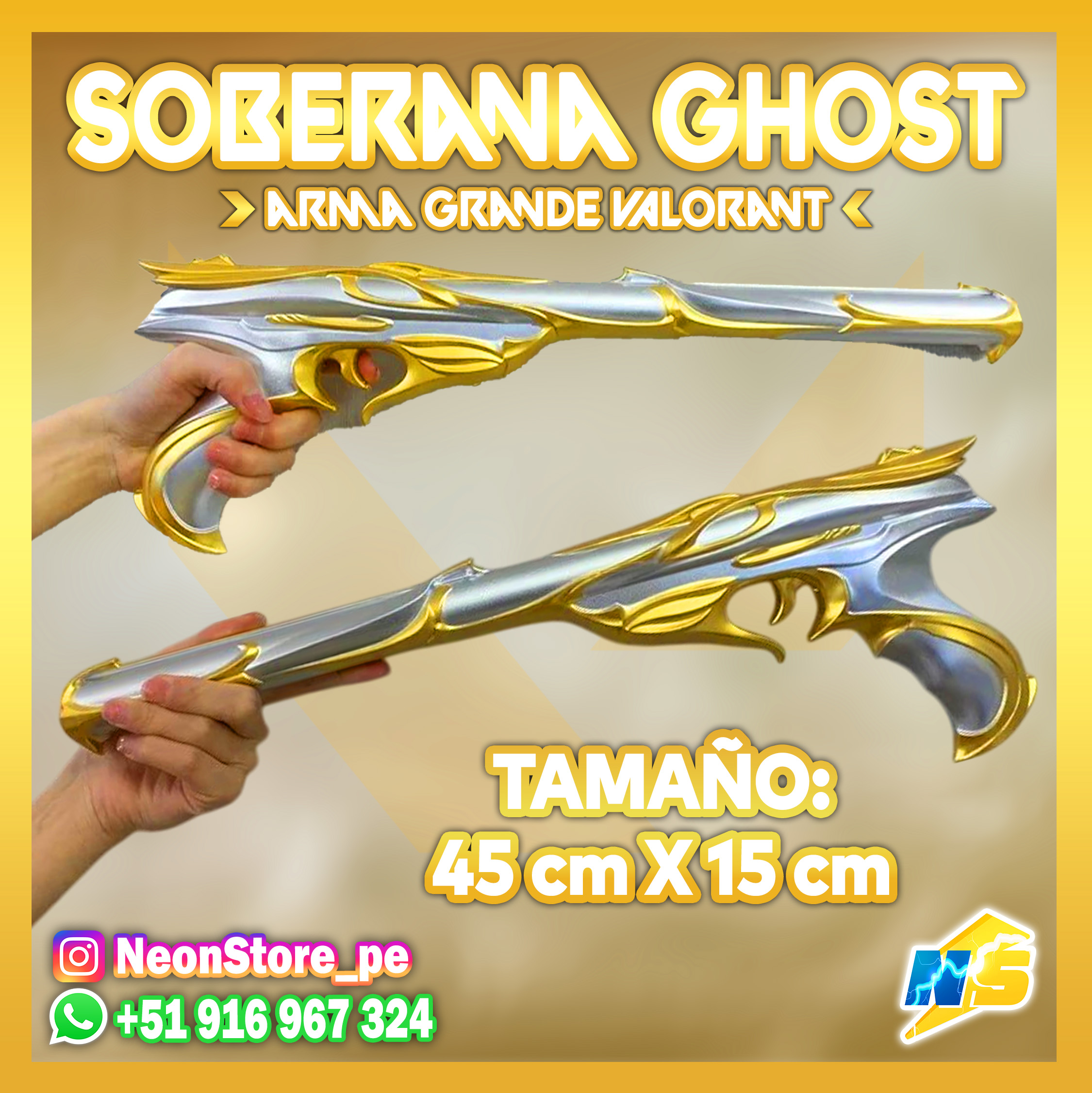 ⚡ Soberana Ghost ARMA DECORATIVA VALORANT ⚡
