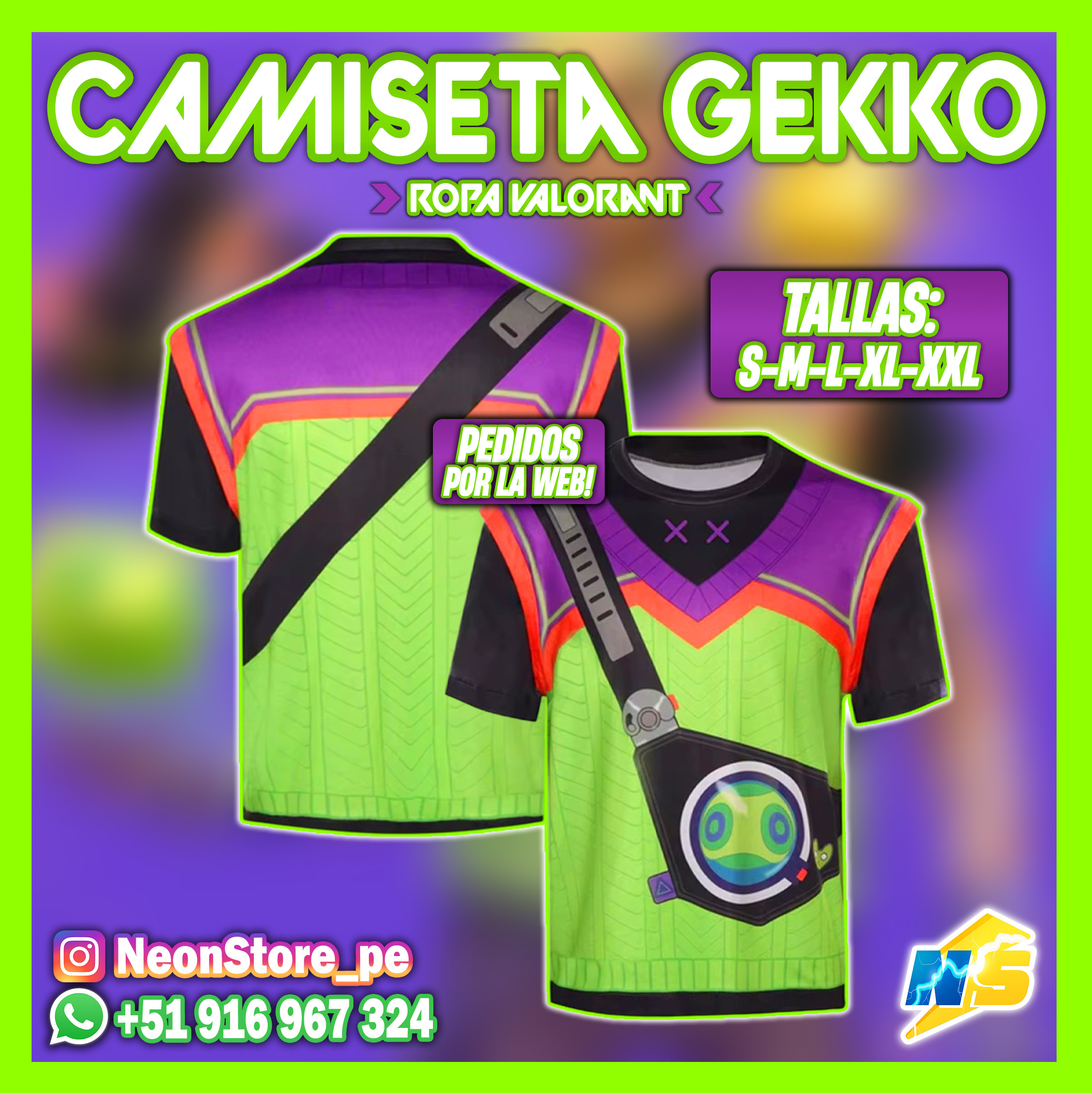 ⚡ Camiseta Gekko VALORANT ⚡