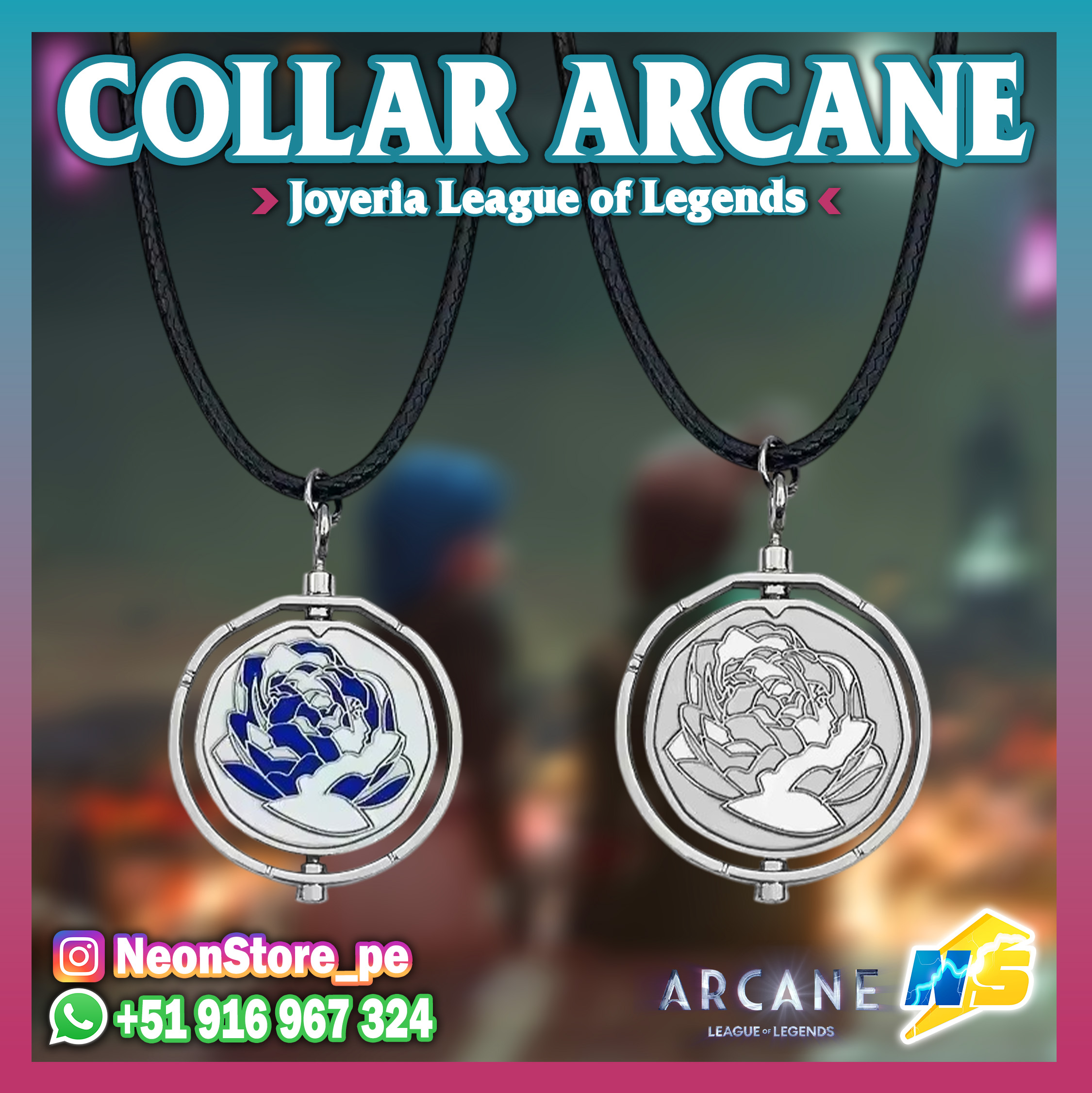 ⚡ Arcane Collar de Ekko x Powder LOL Pequeño ⚡