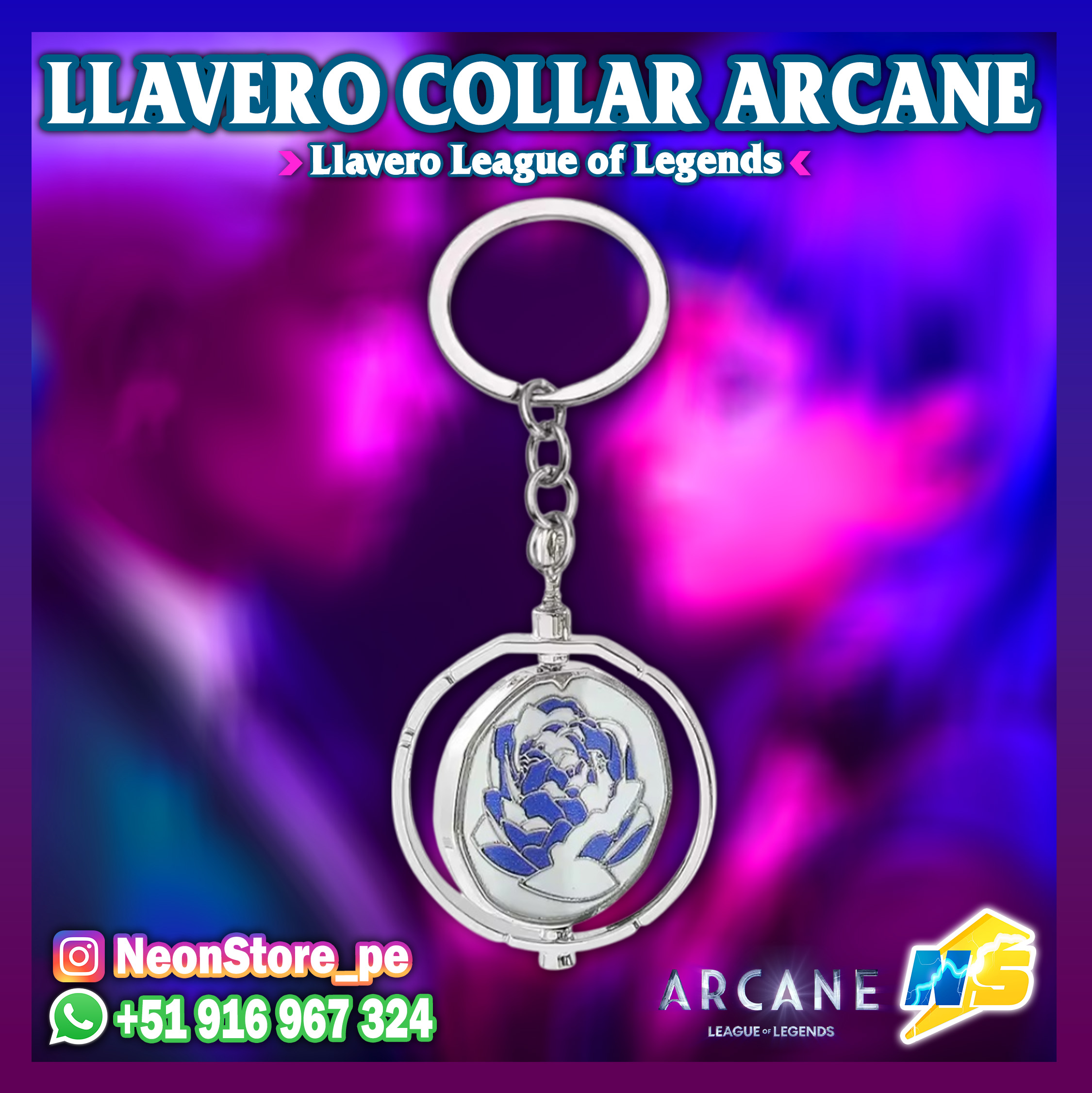 ⚡ Llavero Collar de Ekko x Powder ARCANE ⚡