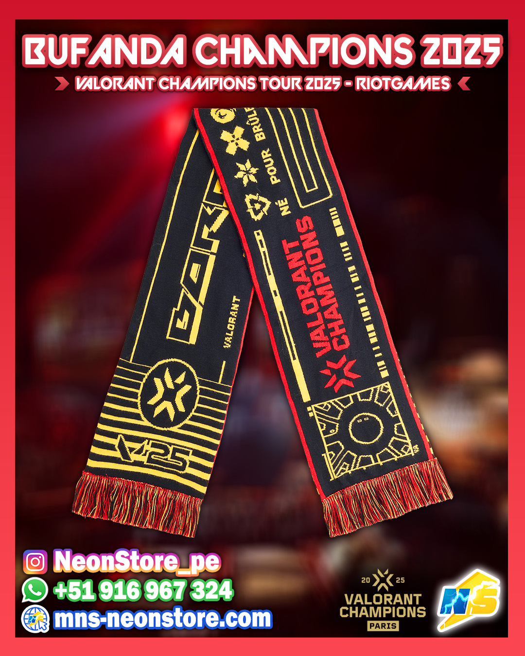 Bufanda Champions 2025 RiotGames VALORANT ⚡