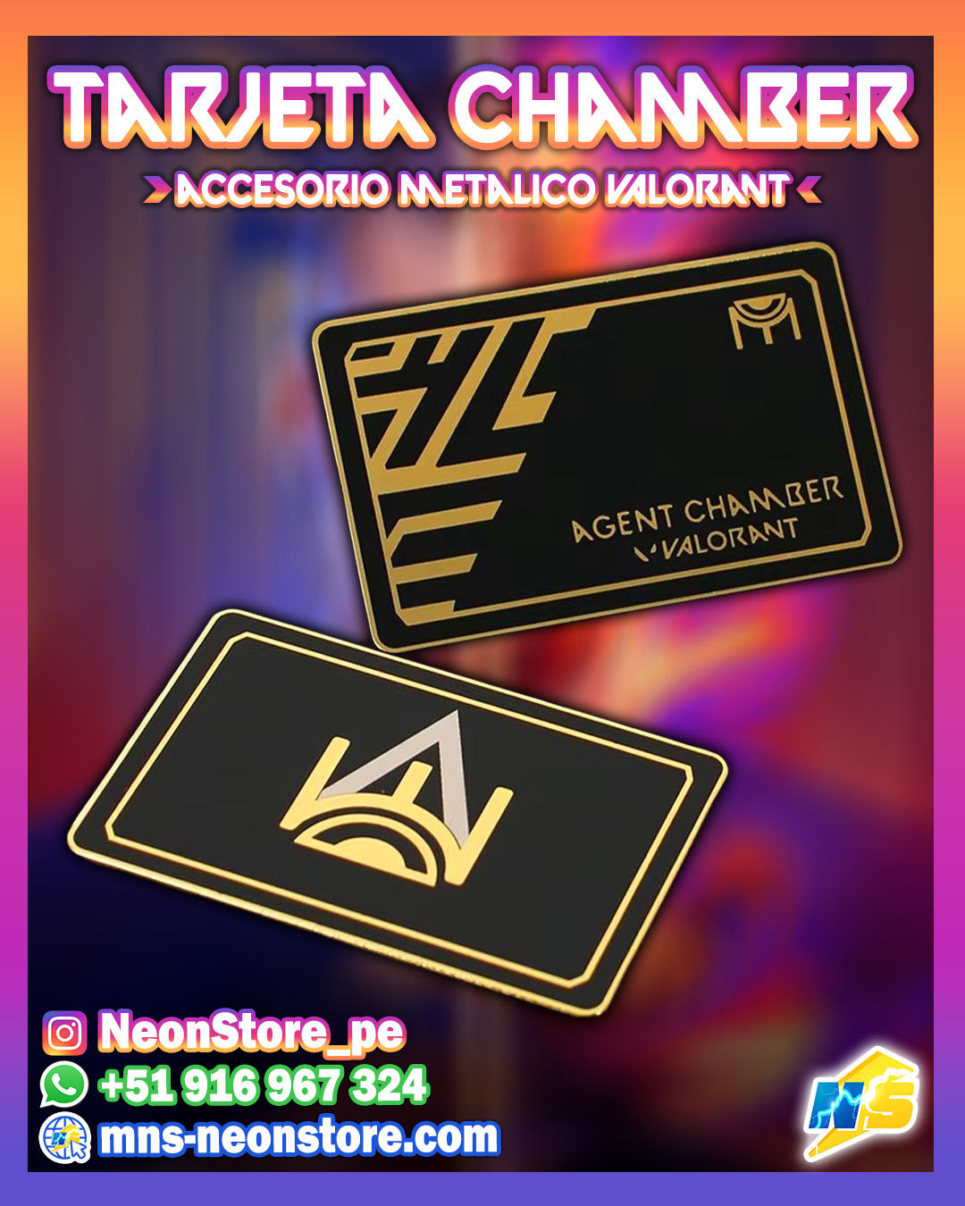 ⚡ Tarjeta Chamber Metálica VALORANT ⚡