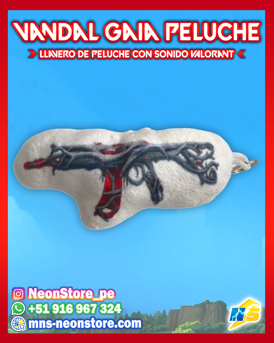 ⚡ Llavero de Peluche Vandal Gaia con sonido VALORANT ⚡