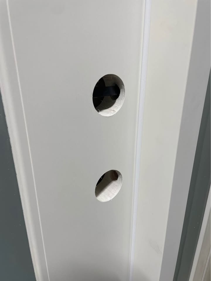 65”x80” Exterior Fiberglass Door Painted White 2 Sidelights 4 Lights