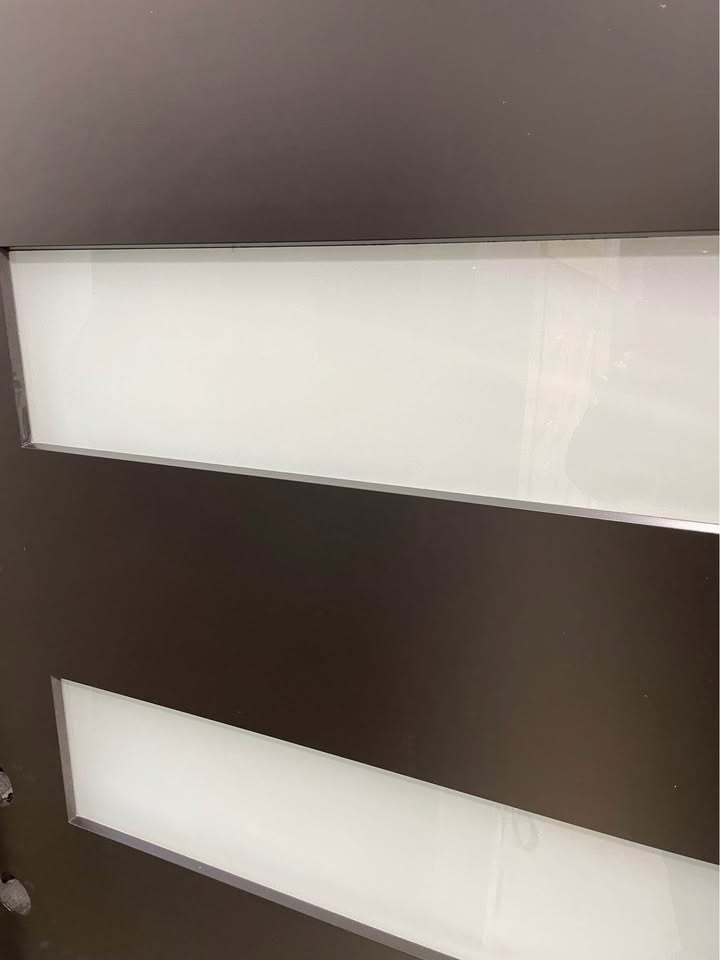 72”x80” Exterior Fiberglass Double Door Painted Black 5 Lights 