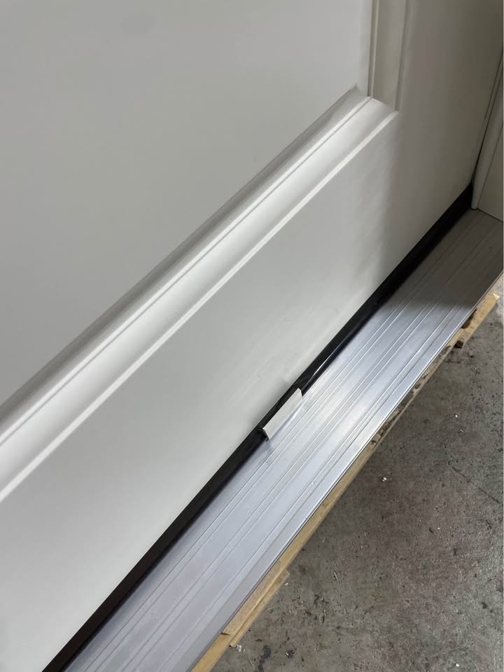 36''x80” Exterior Fiberglass Door Painted White Single 4 Lights 