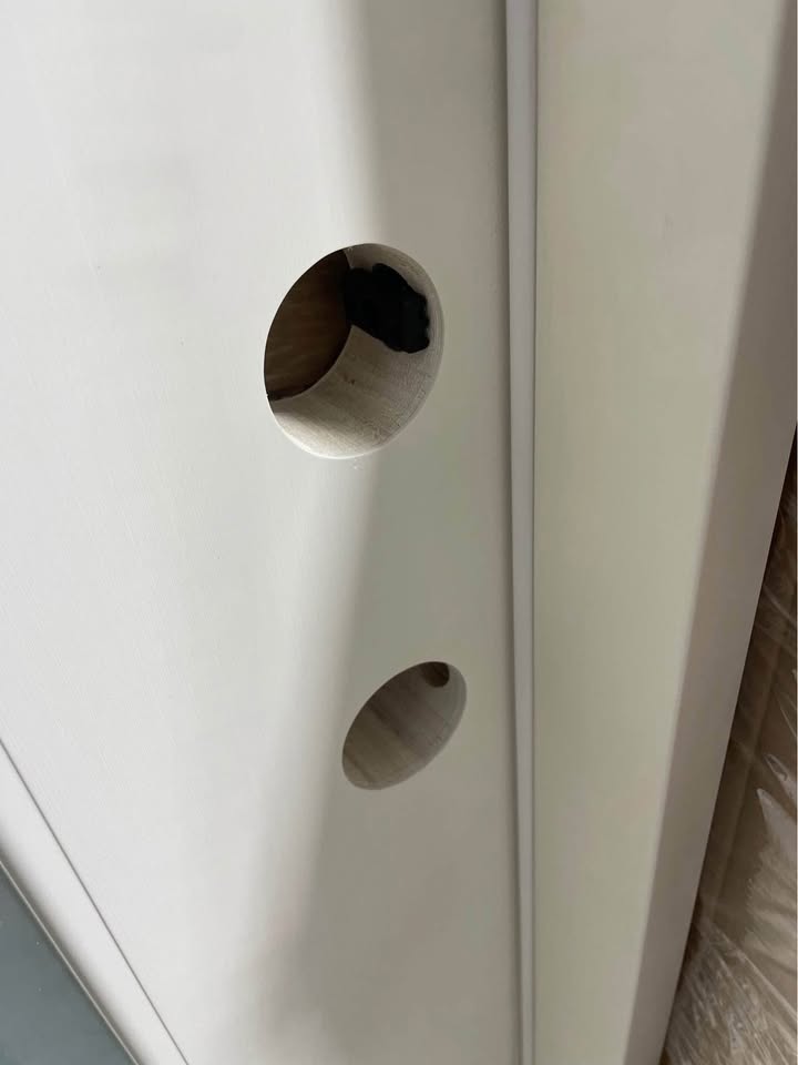 36''x80” Exterior Fiberglass Door Painted White Single 4 Lights 