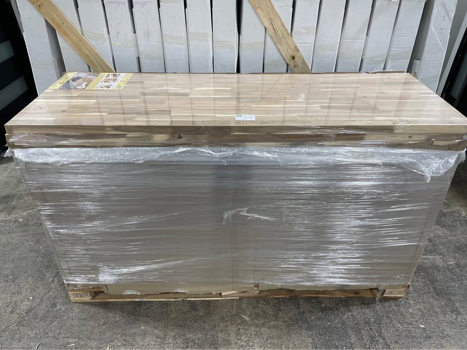 6 ft. L x 25 in. D Butcher Block Unfinished Acacia Square Edge