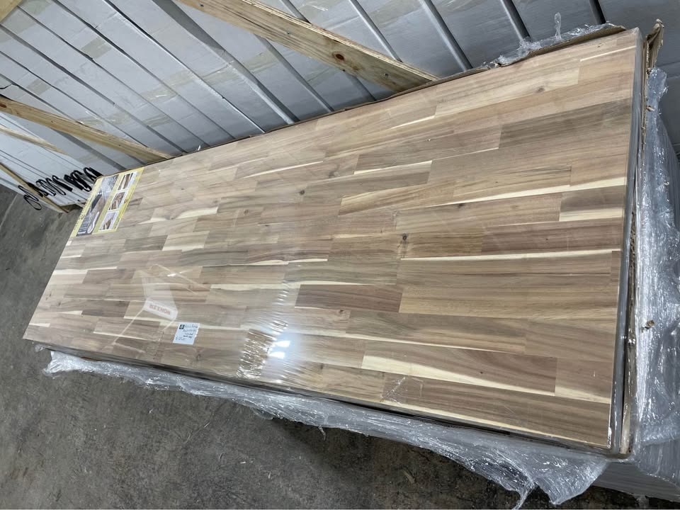 6 ft. L x 25 in. D Butcher Block Unfinished Acacia Square Edge