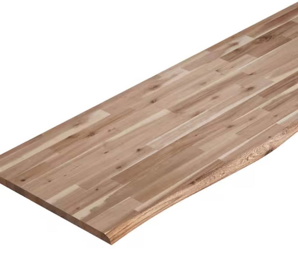 6 ft. L x 25 in. D, Butcher Block Unfinished Acacia Live Edge