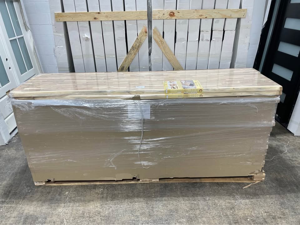 8 ft. L x 25 in. D, Butcher Block Unfinished Acacia Live Edge