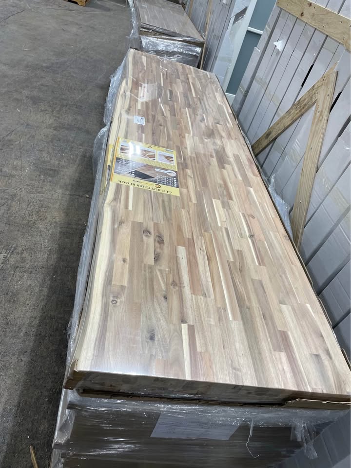 8 ft. L x 25 in. D, Butcher Block Unfinished Acacia Live Edge