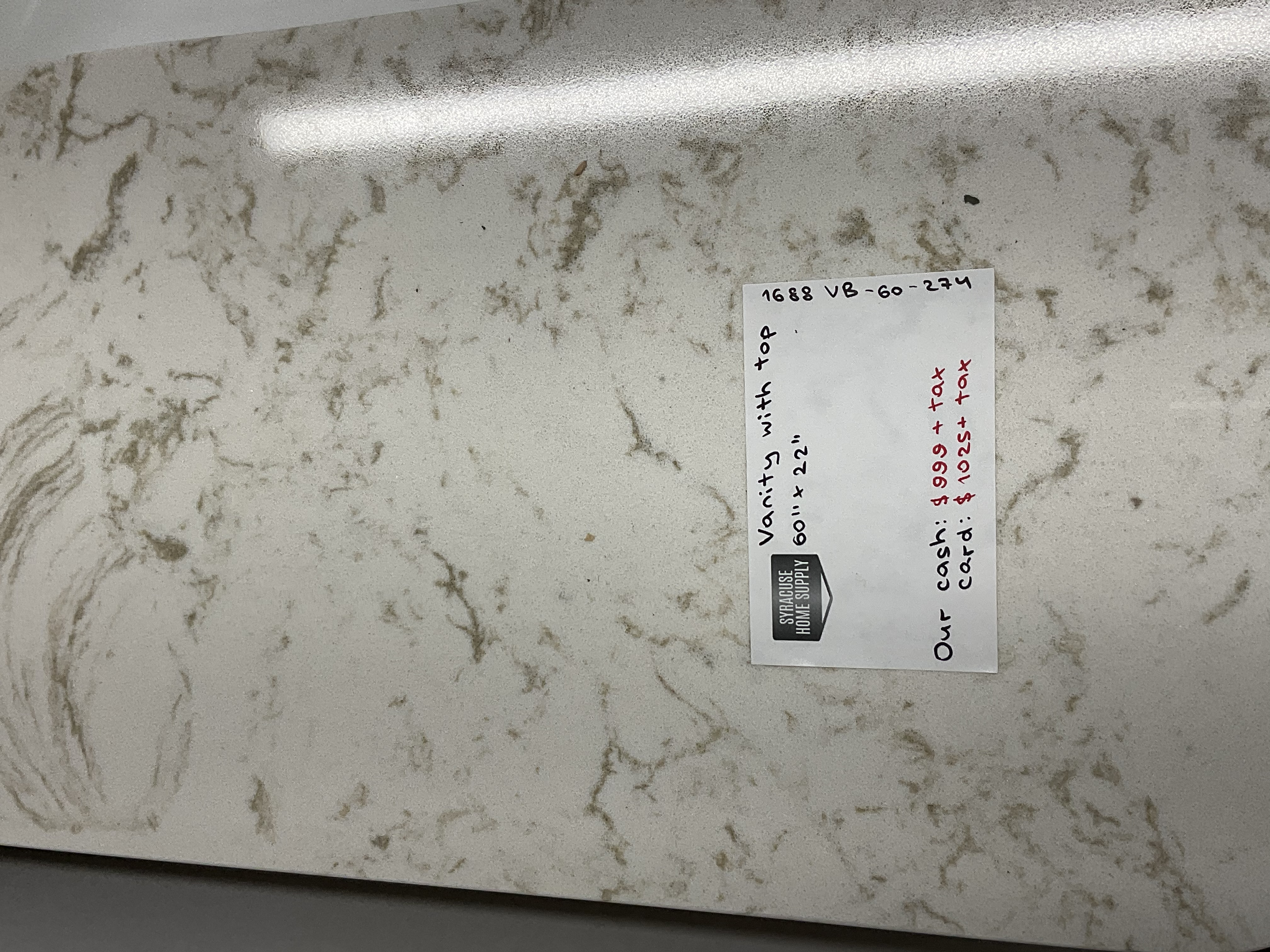 60”x22’’ Vanity with marble top