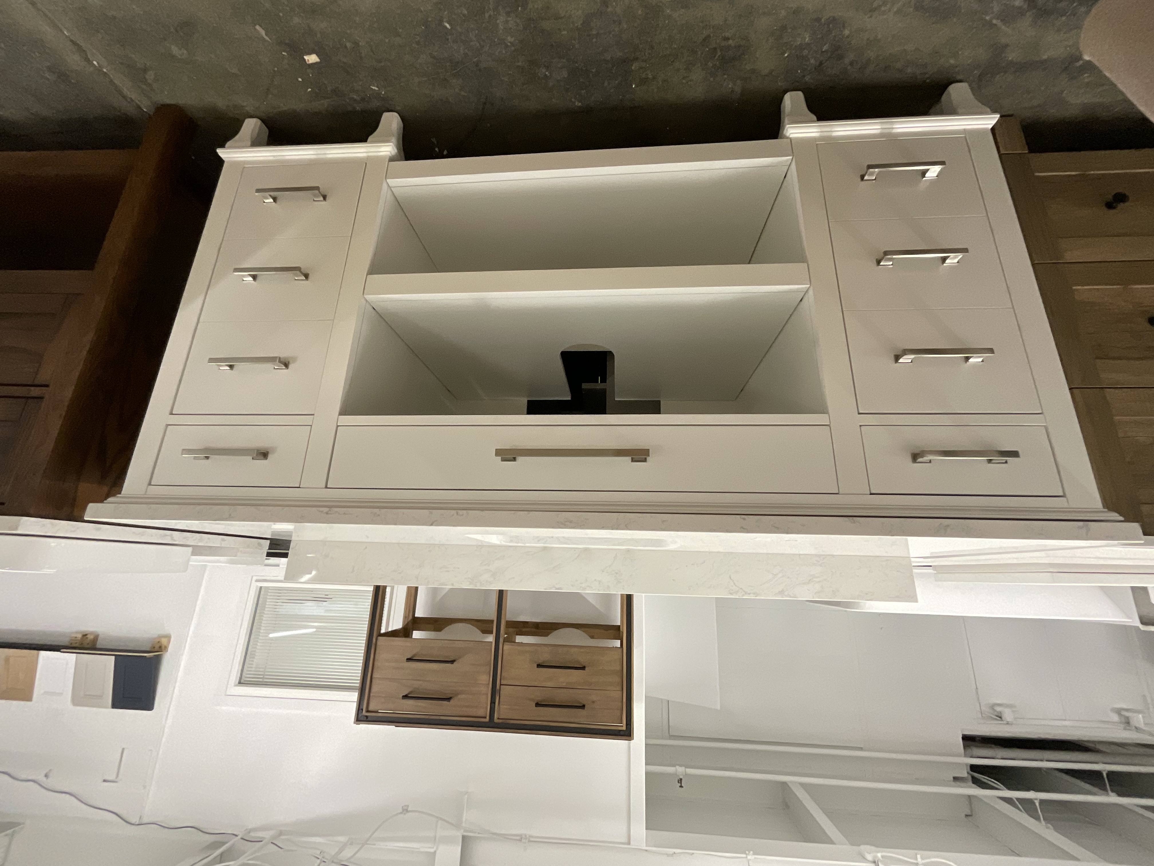 60”x22’’ wood vanity with engineered marble top
