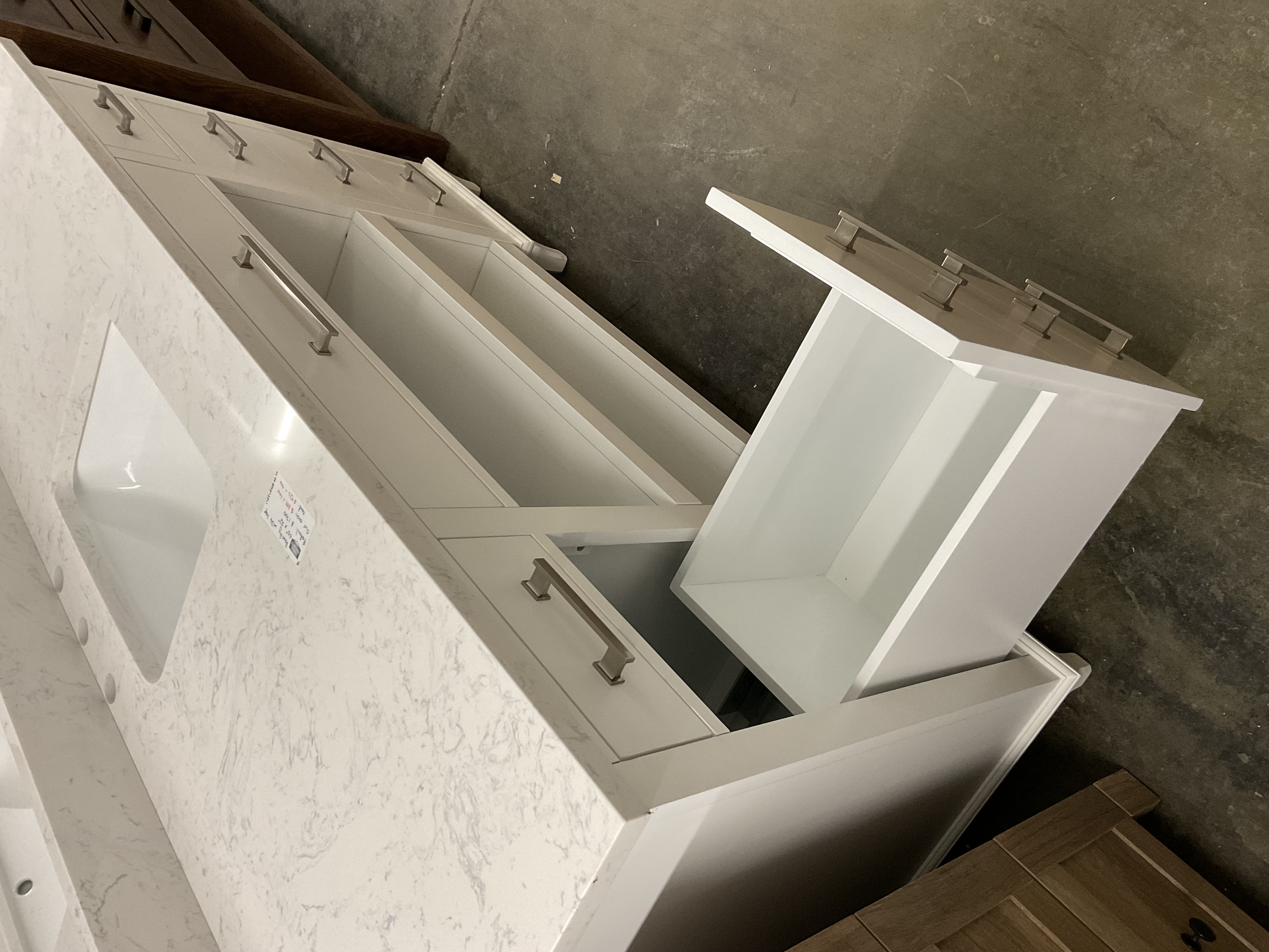 60”x22’’ wood vanity with engineered marble top