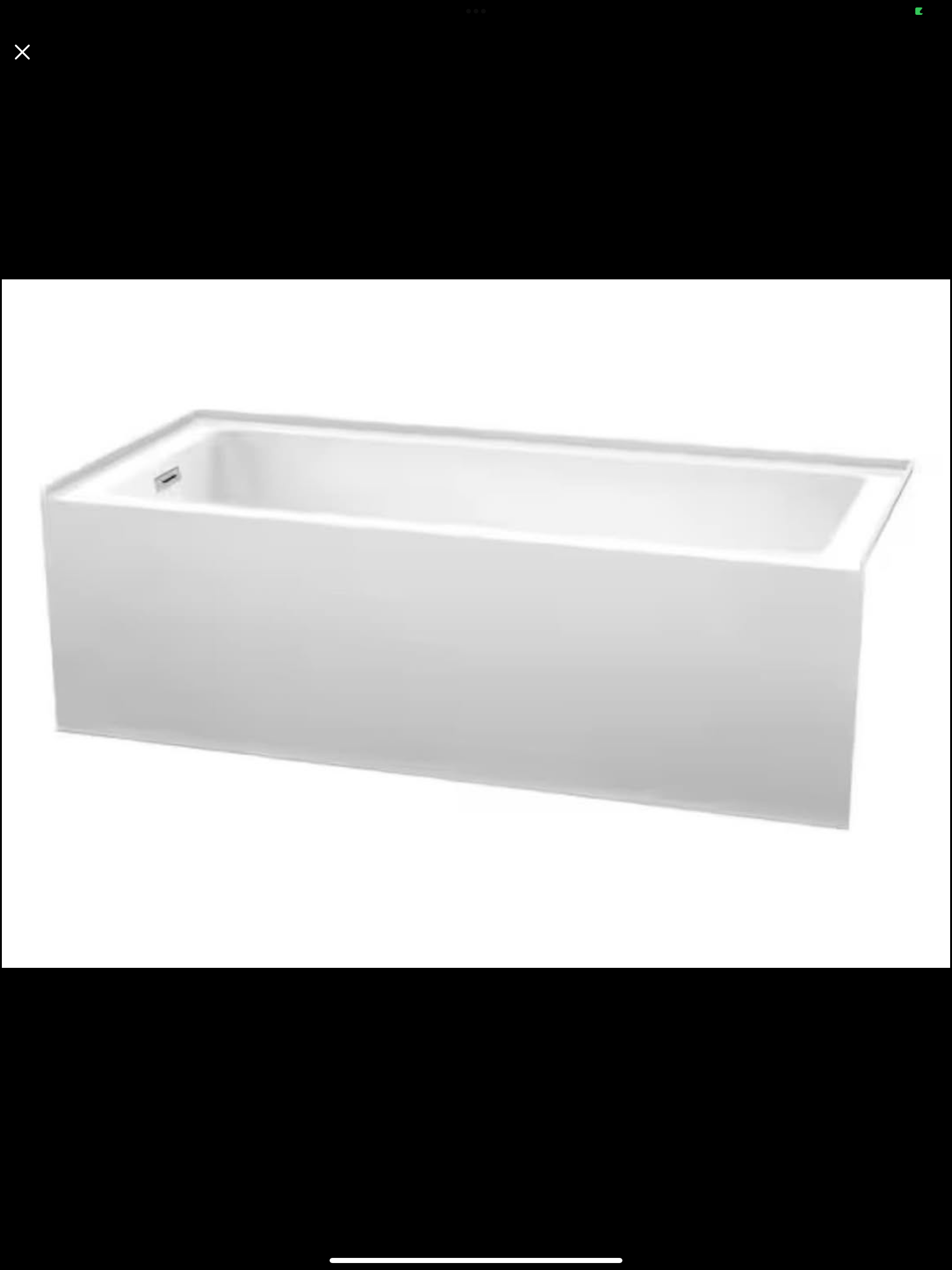 66 in. L x 30 in. W Acrylic Bathtub