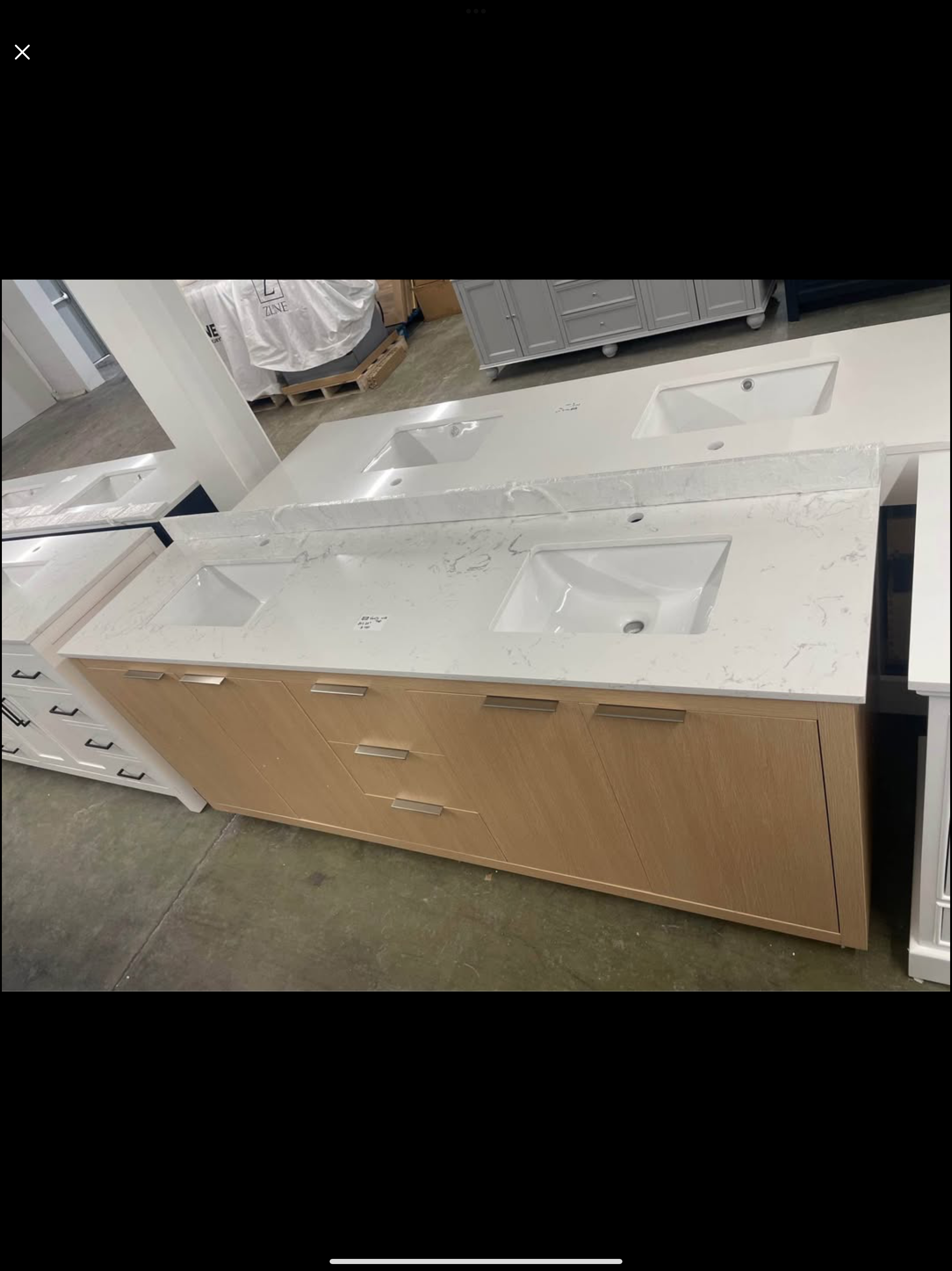 Vanity 80”x20” with quartz top