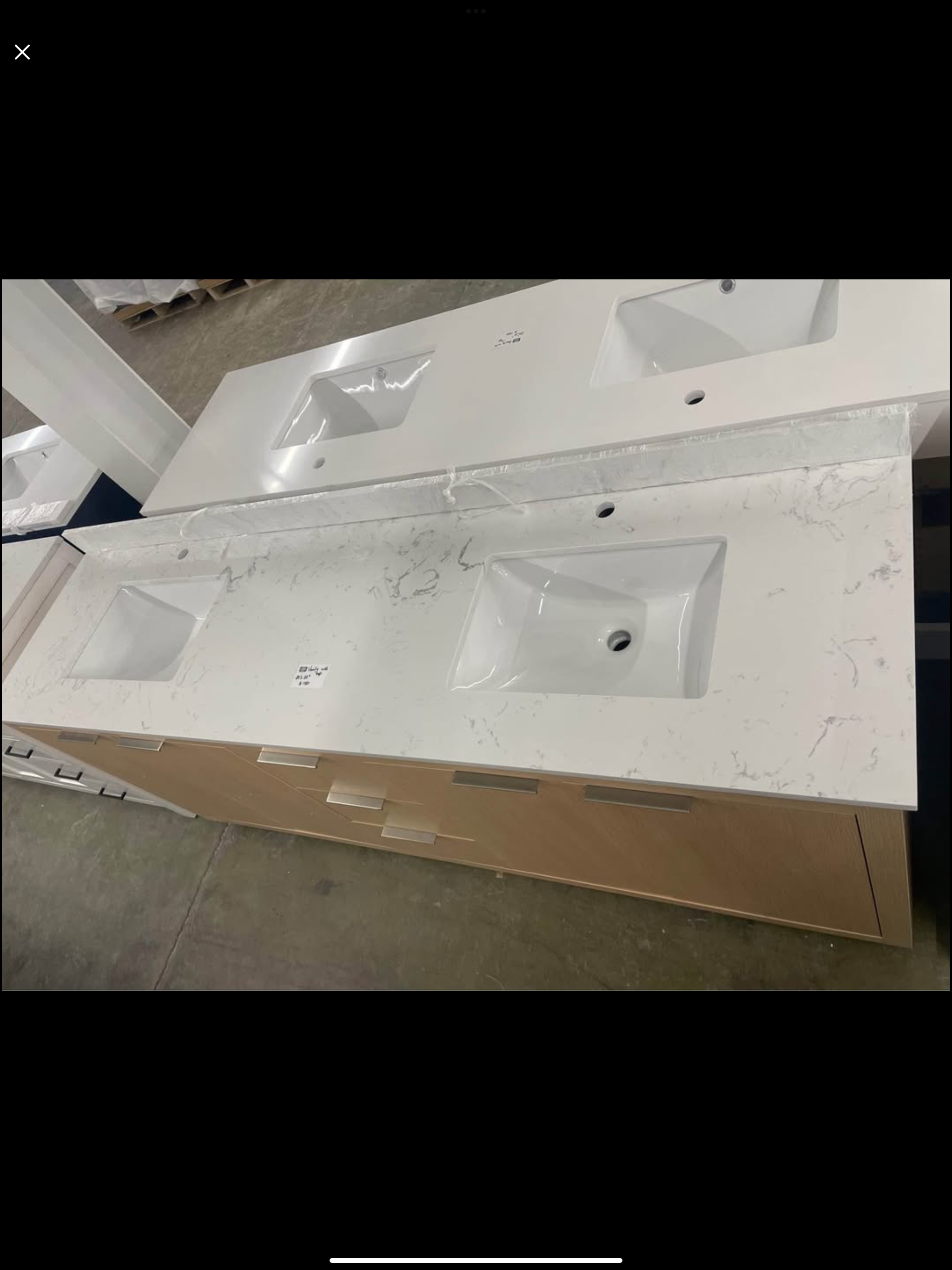 Vanity 80”x20” with quartz top