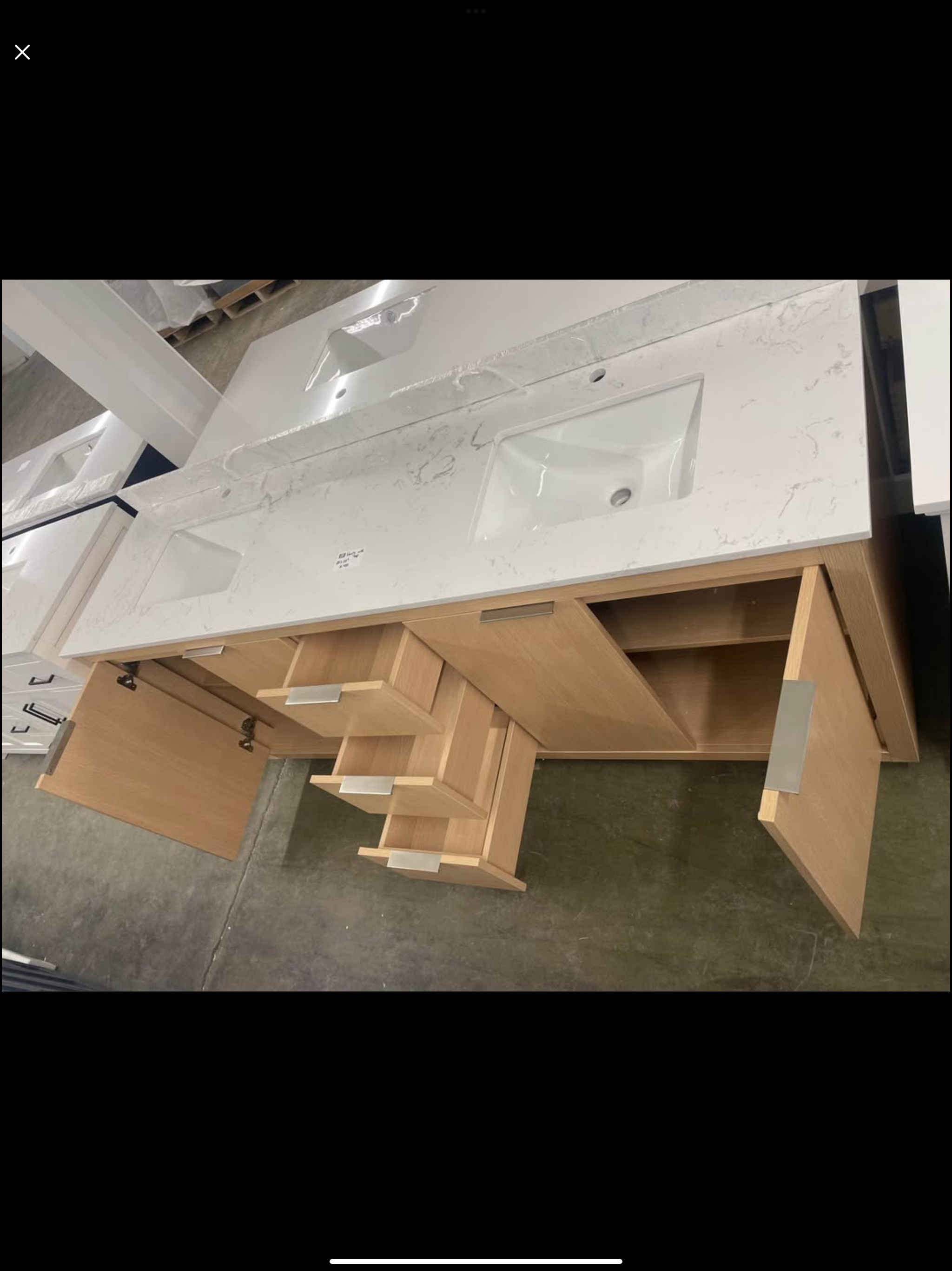Vanity 80”x20” with quartz top