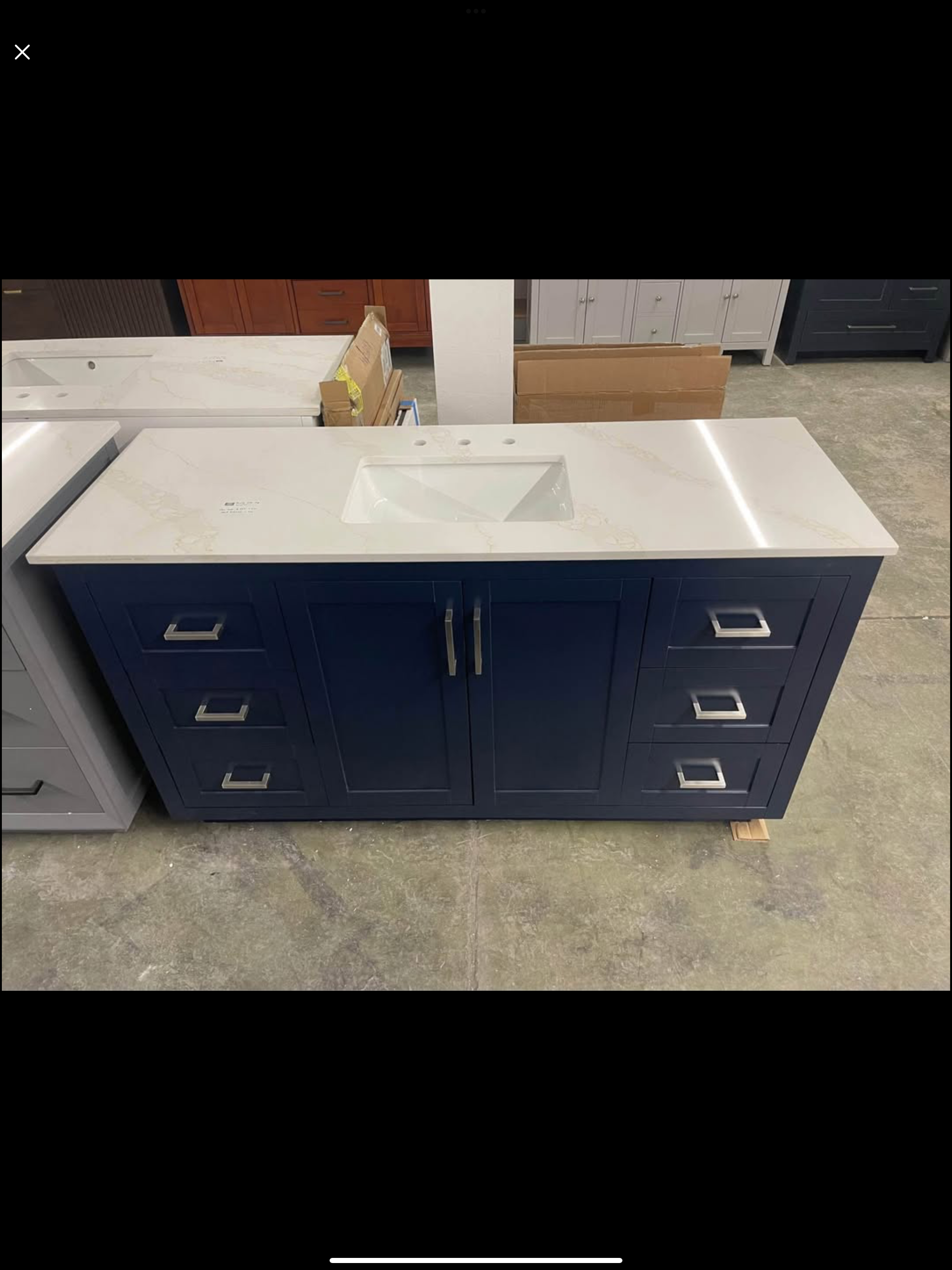 60”x22” vanity with quartz top
