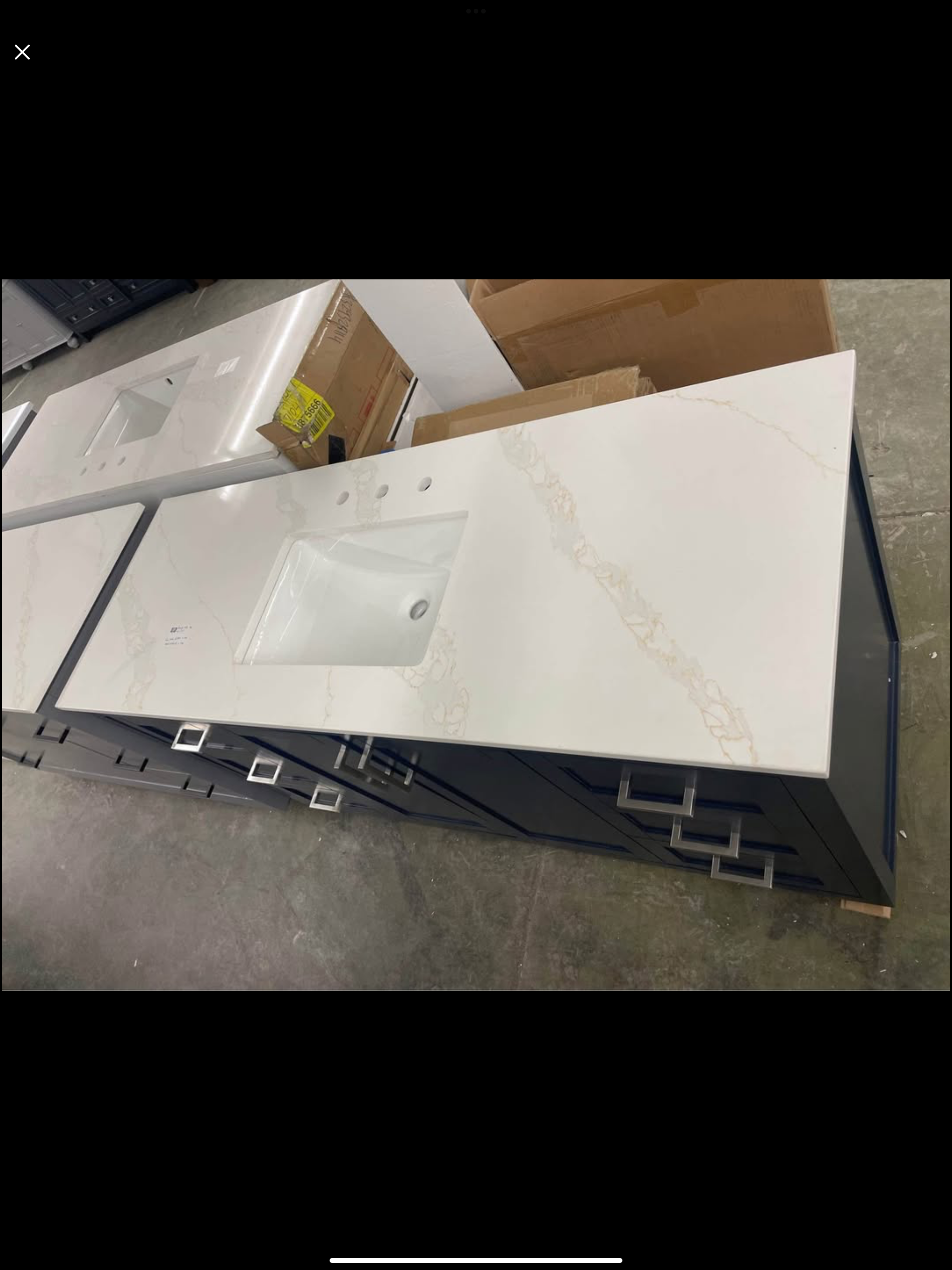 60”x22” vanity with quartz top