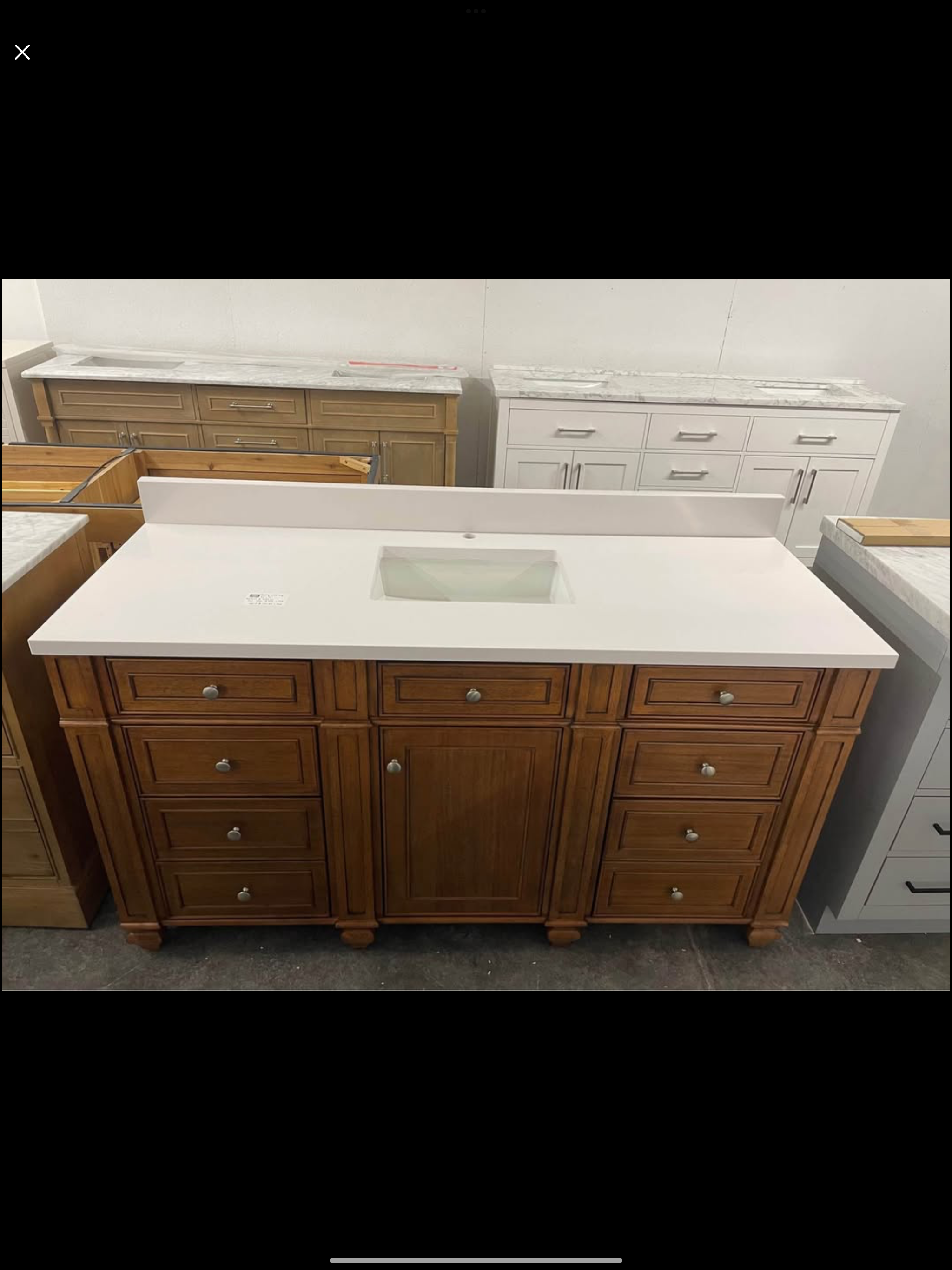 60”x22” vanity with quartz top