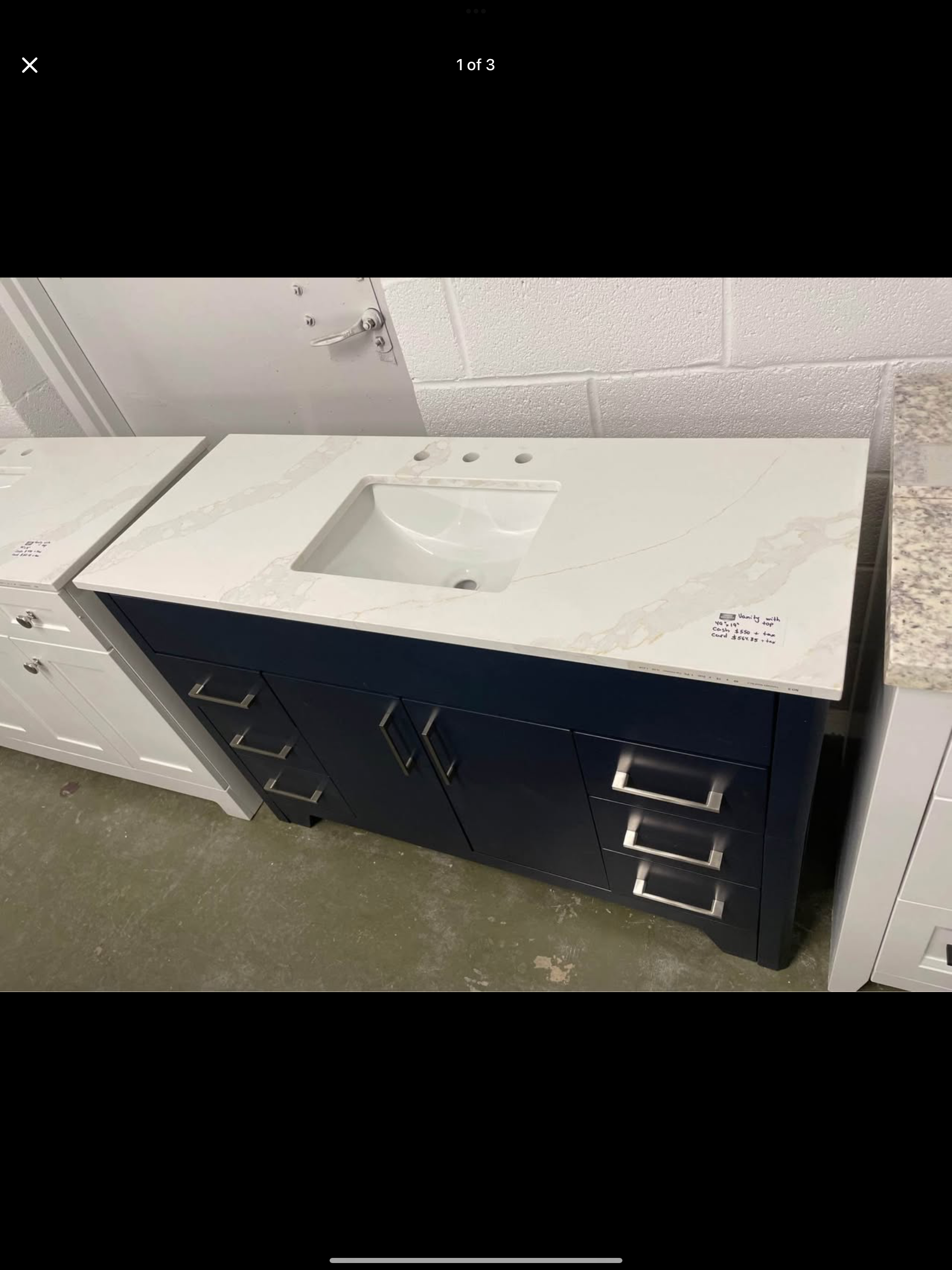 49”x19” vanity with top
