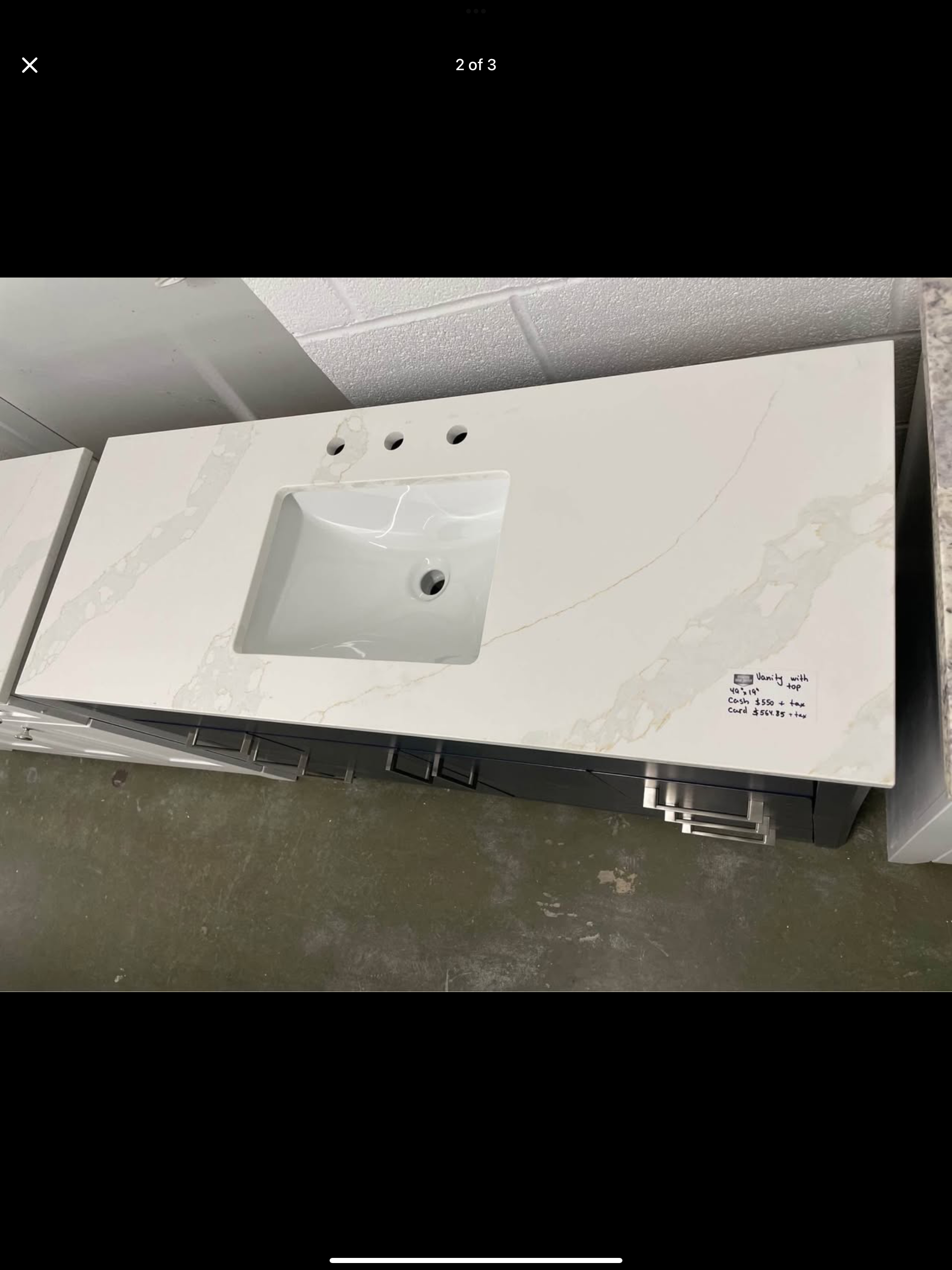 49”x19” vanity with top