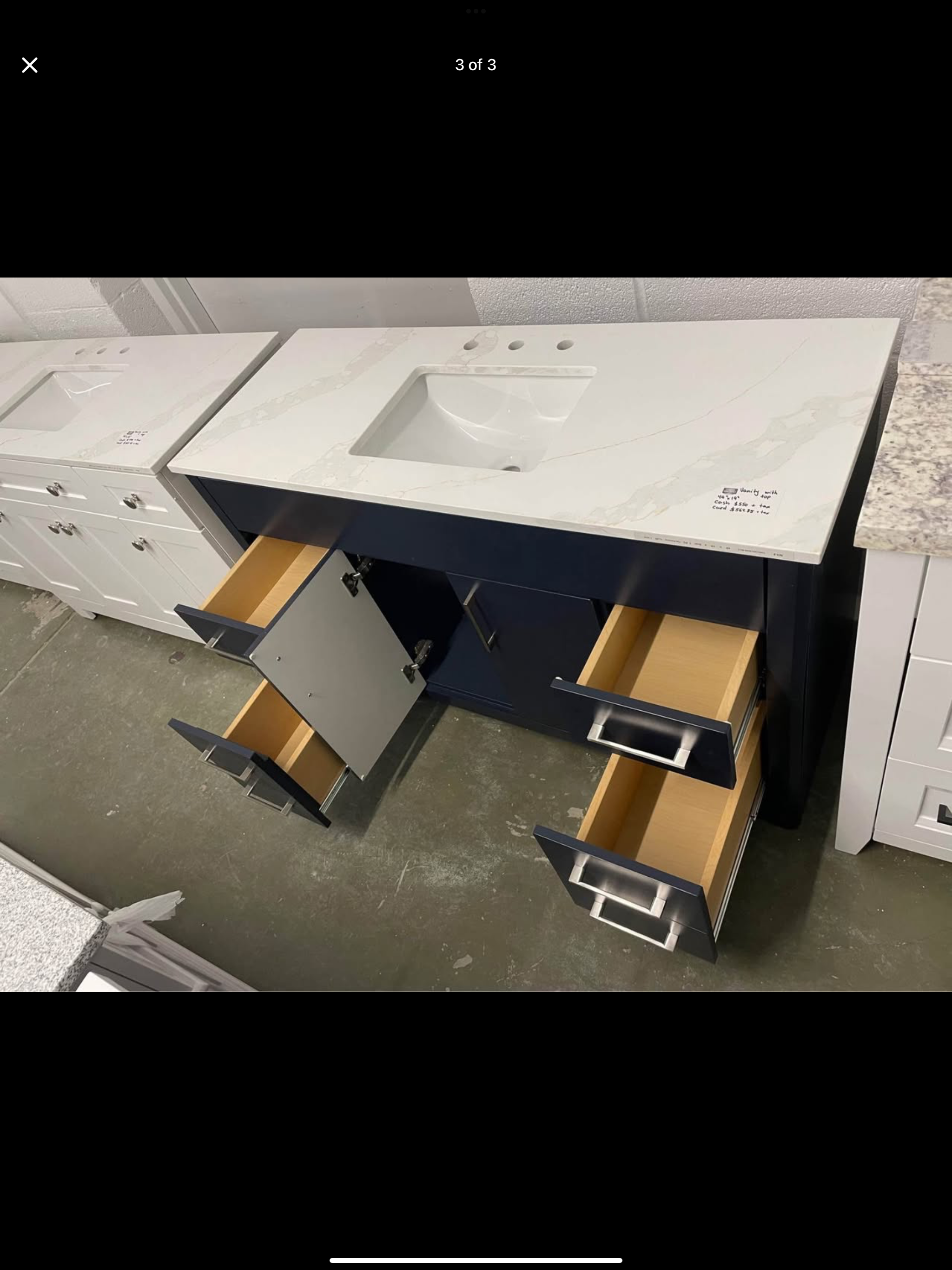 49”x19” vanity with top