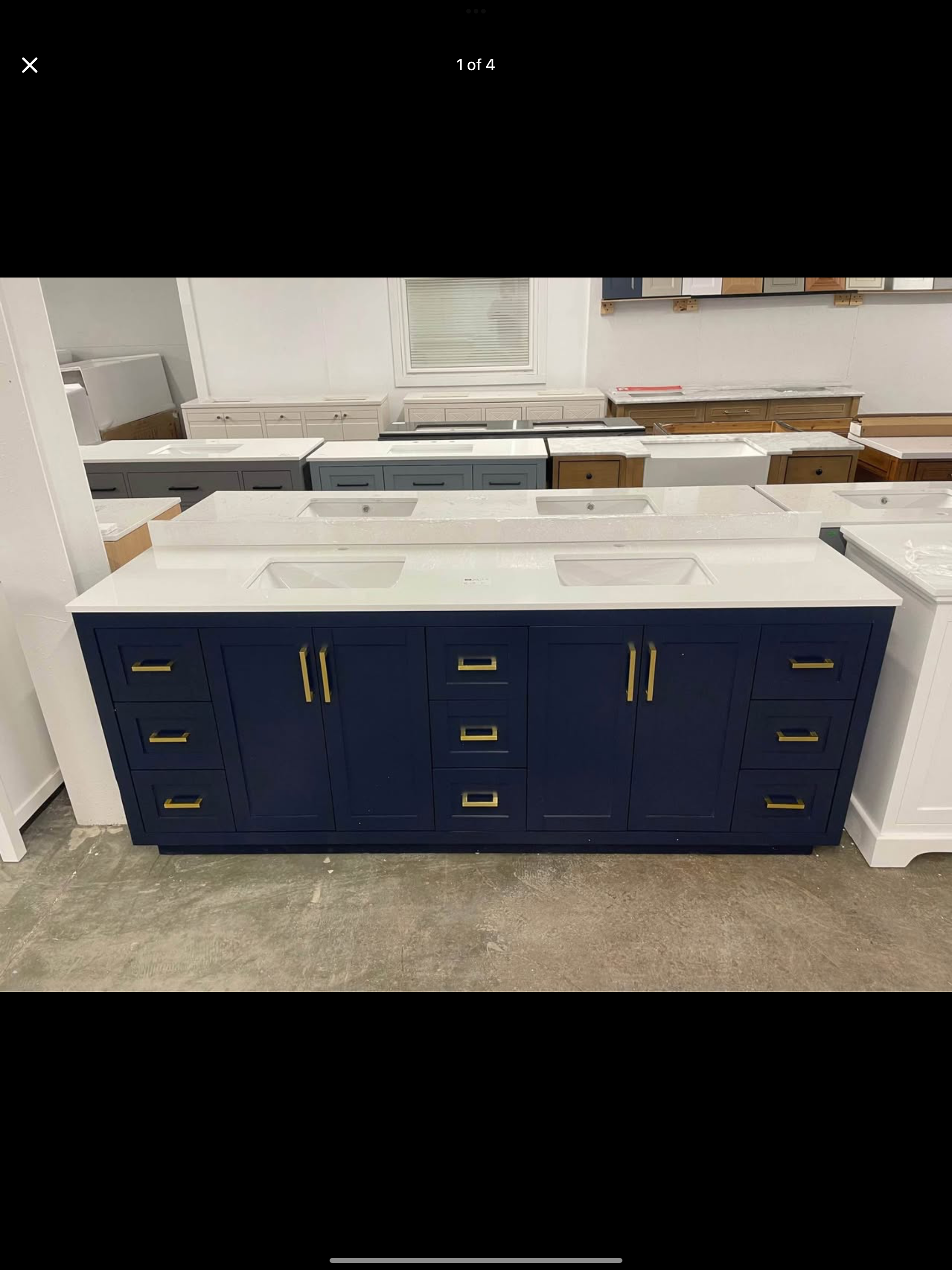 84”x22” vanity with quartz top