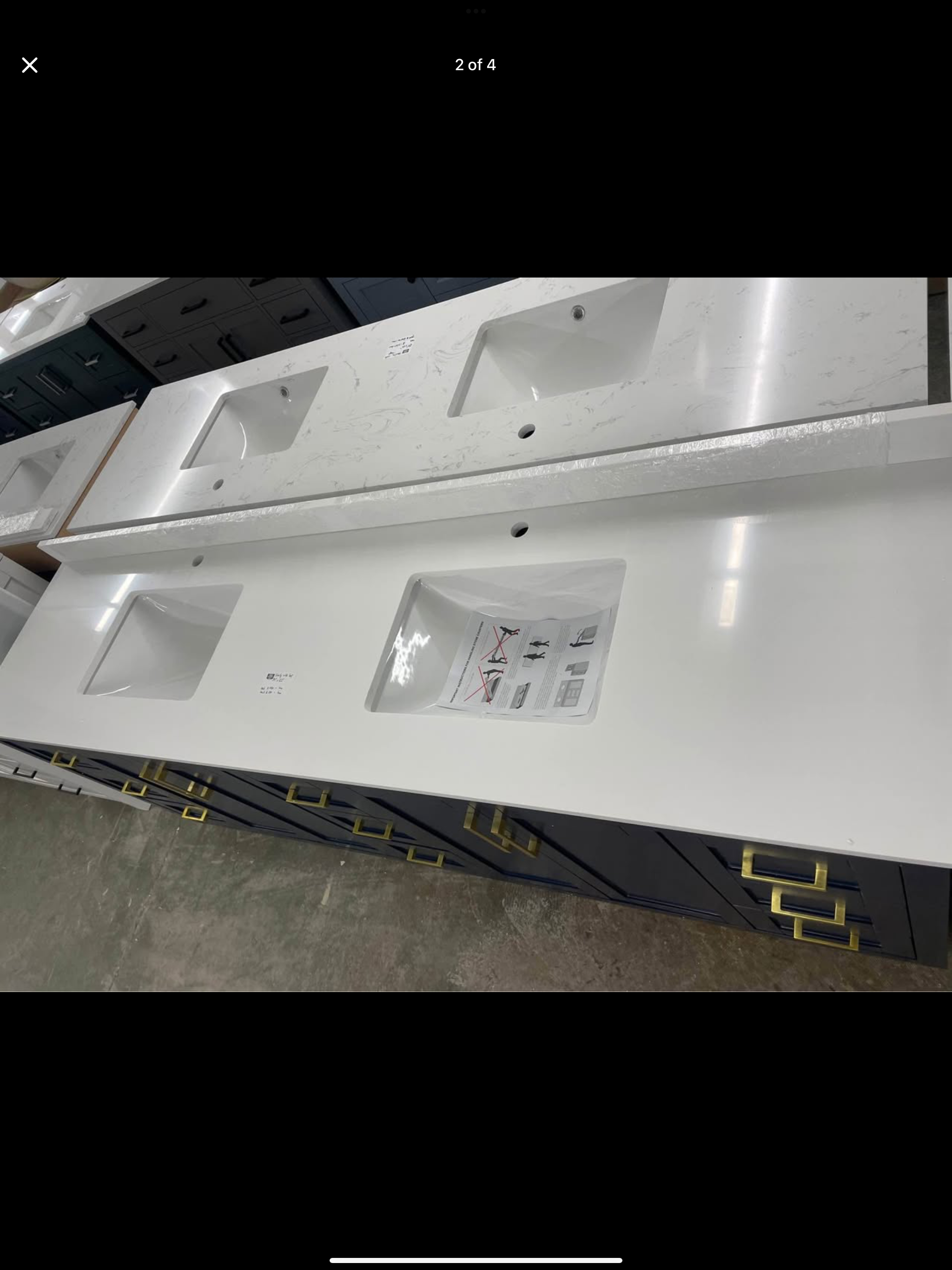 84”x22” vanity with quartz top