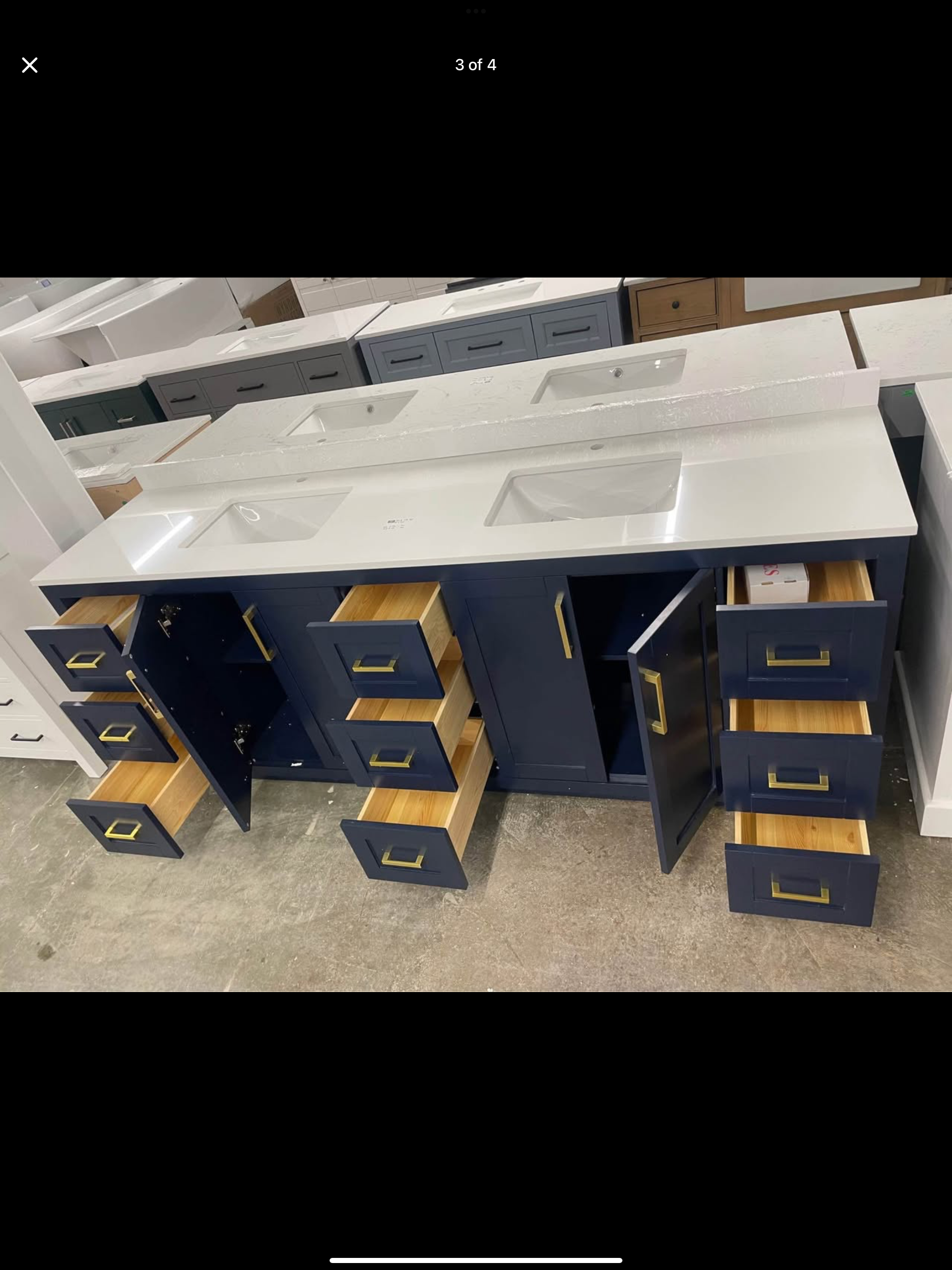 84”x22” vanity with quartz top
