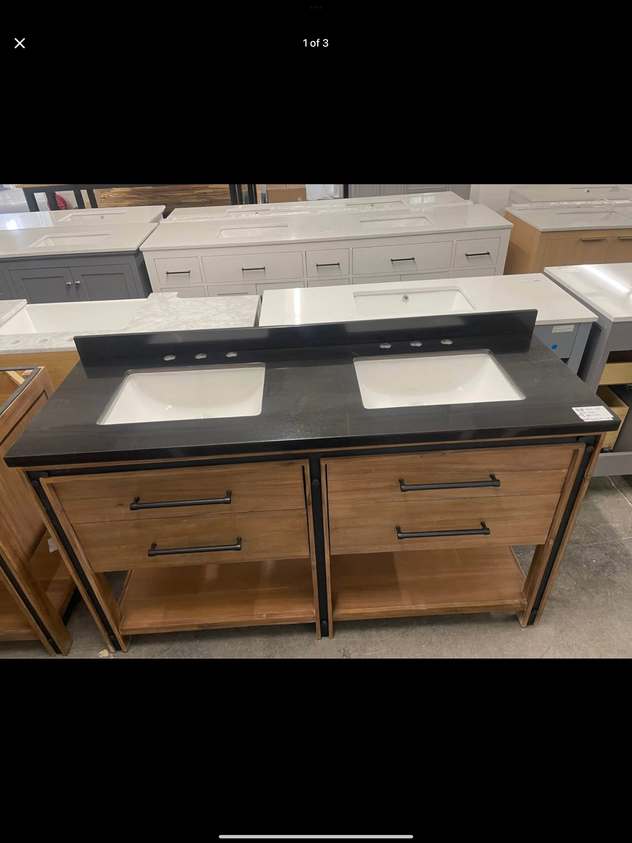 60”x22” vanity with granite top