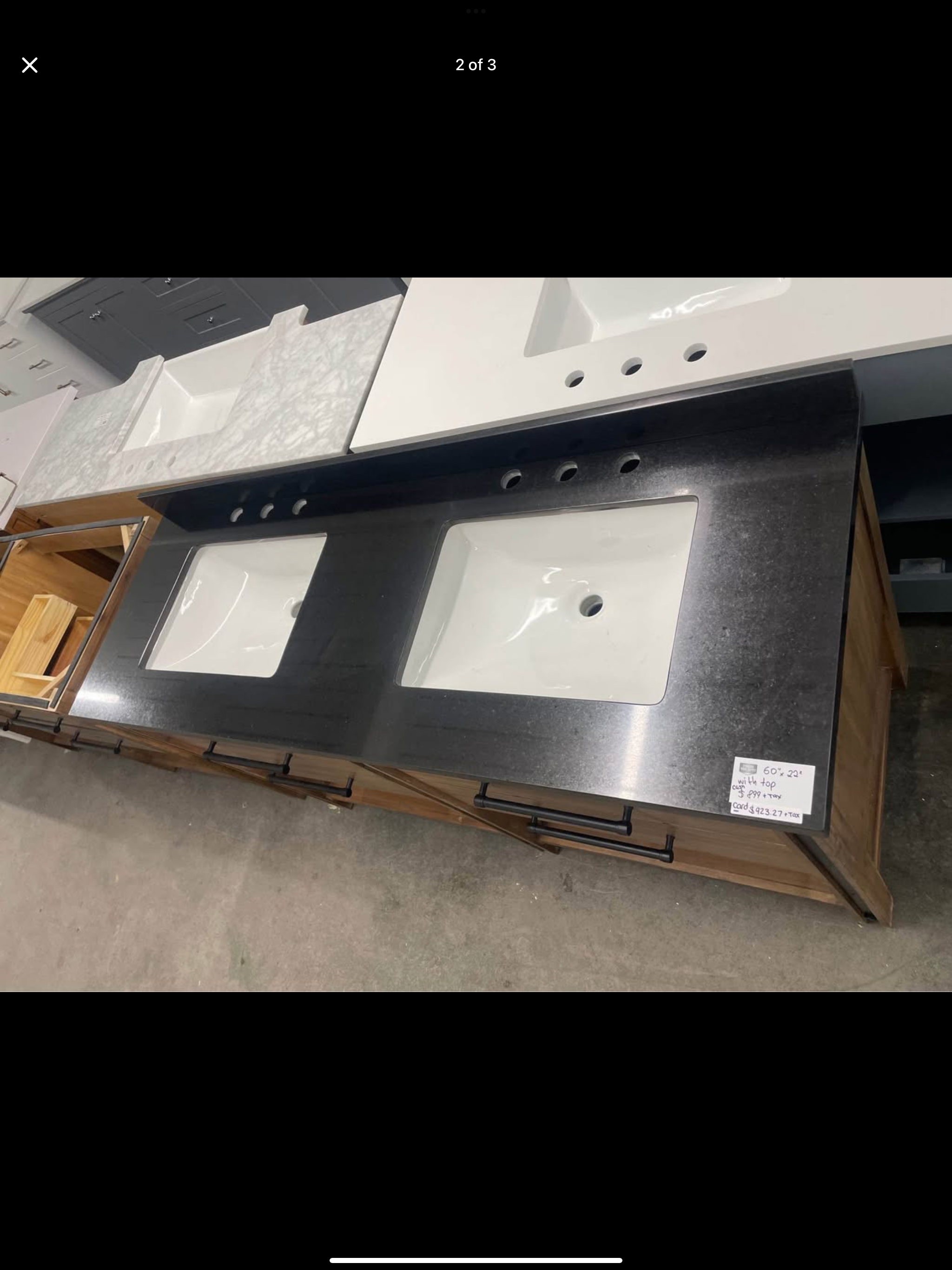 60”x22” vanity with granite top