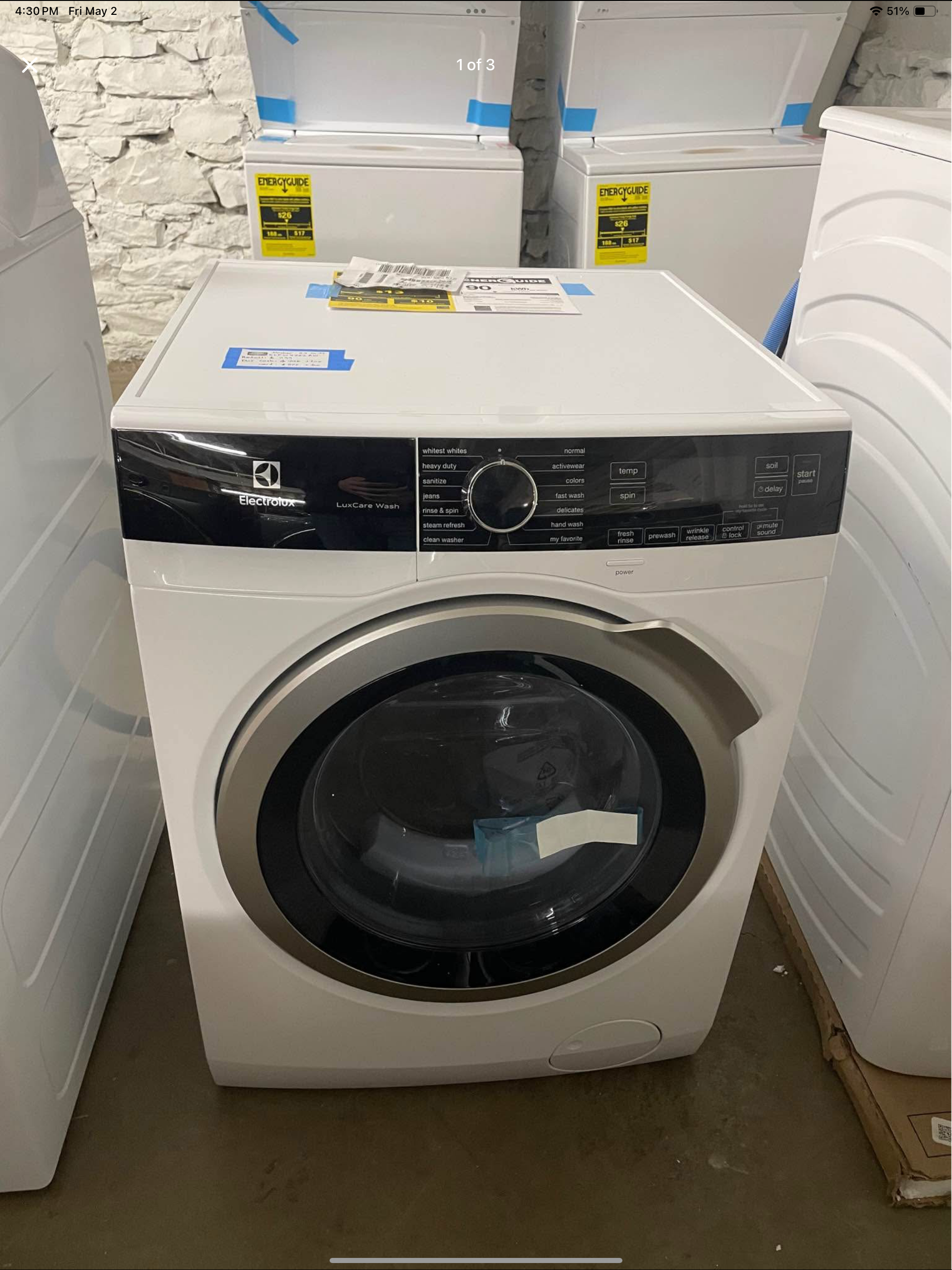 24 in 2.4 cu. ft. Compact Stackable Washer Model # ELFW4222AW 202506118