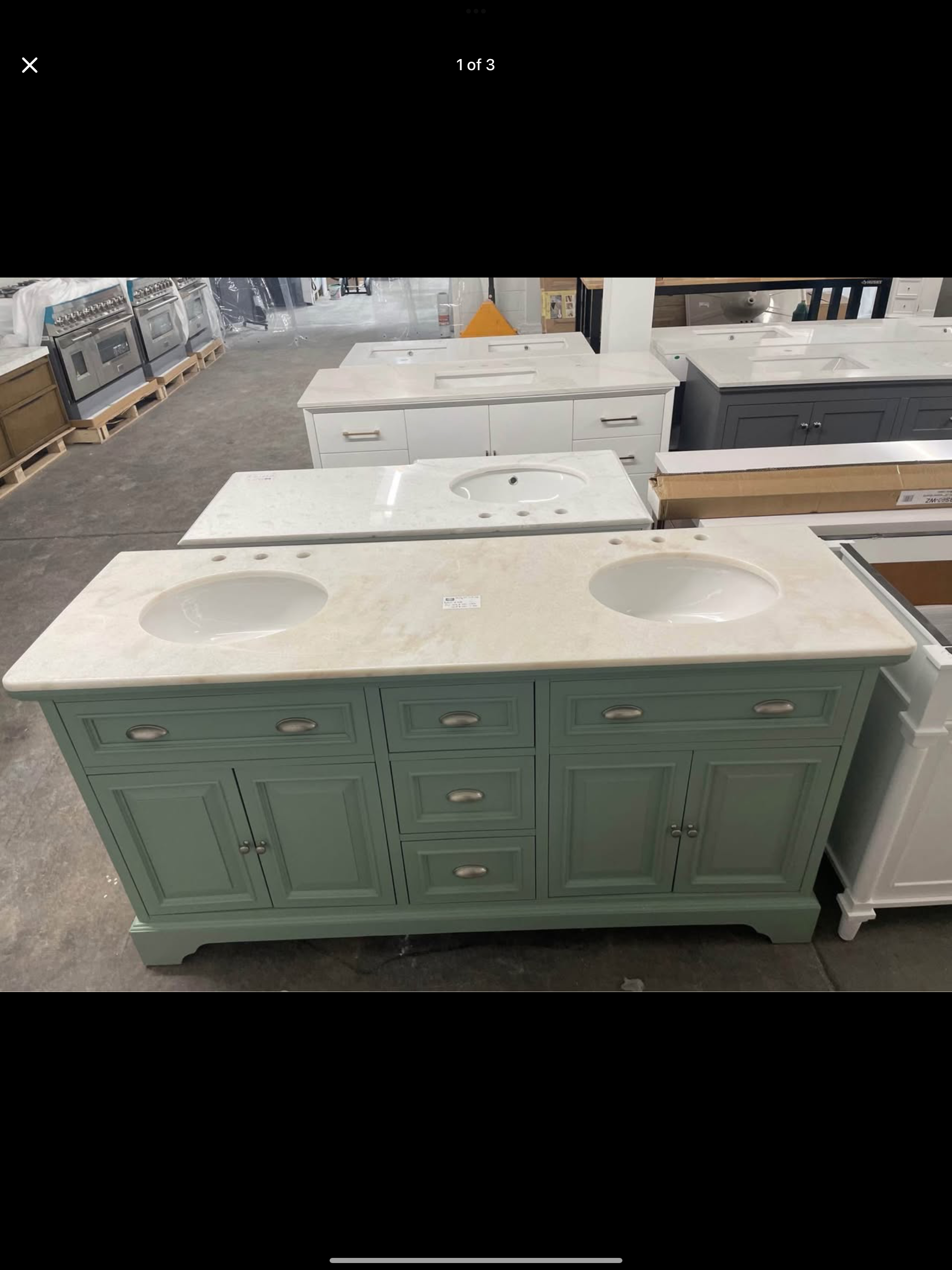 67”x22 vanity with marble top