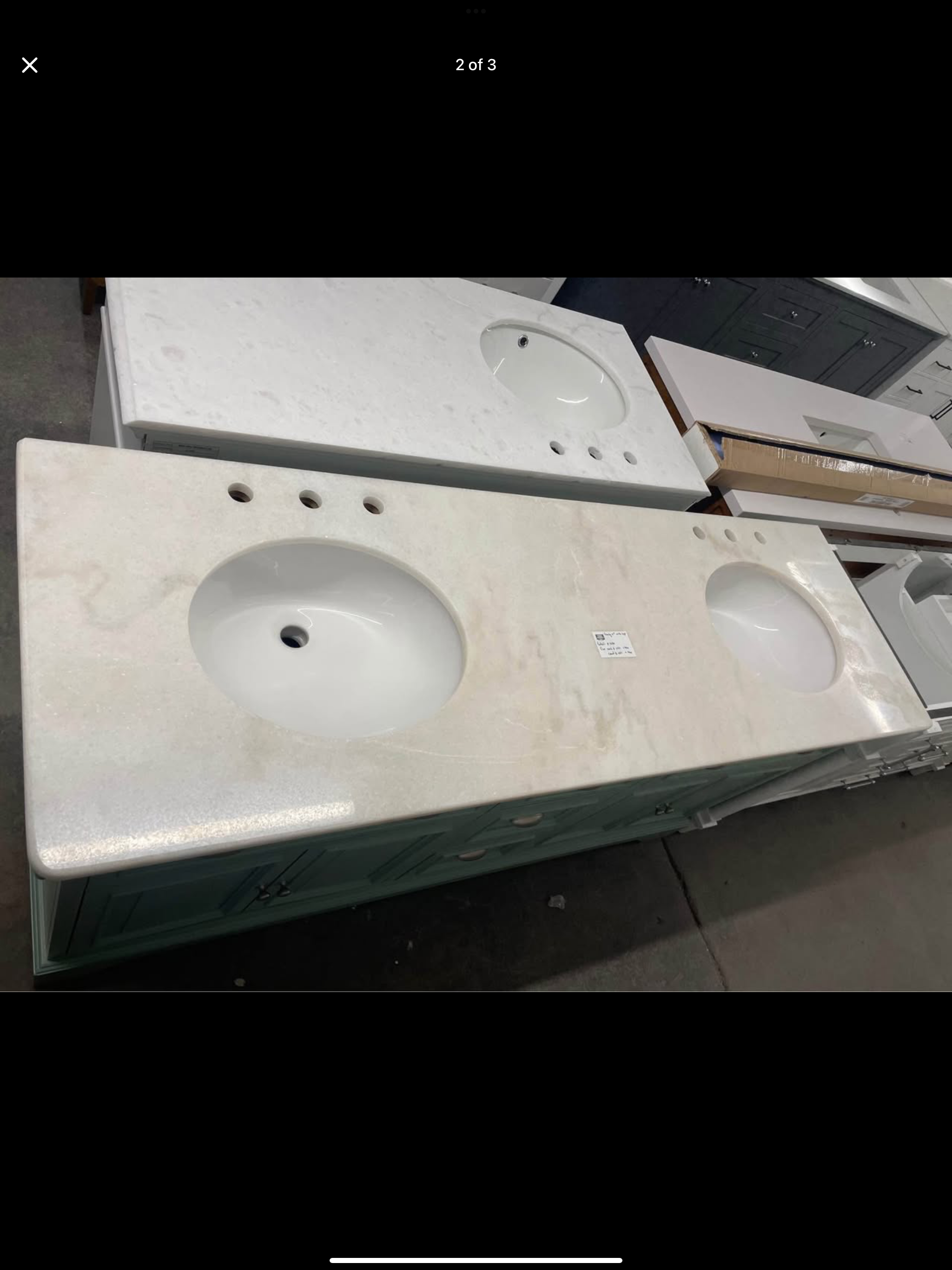67”x22 vanity with marble top