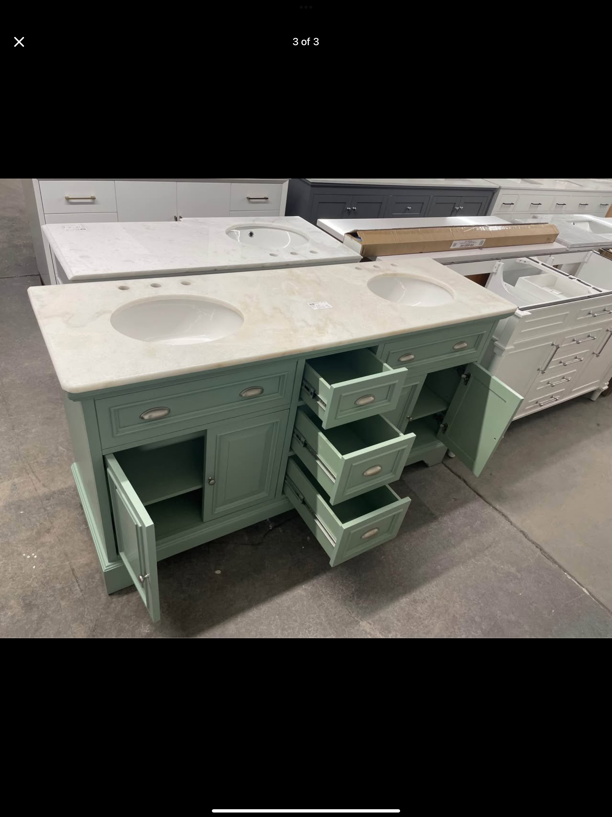 67”x22 vanity with marble top